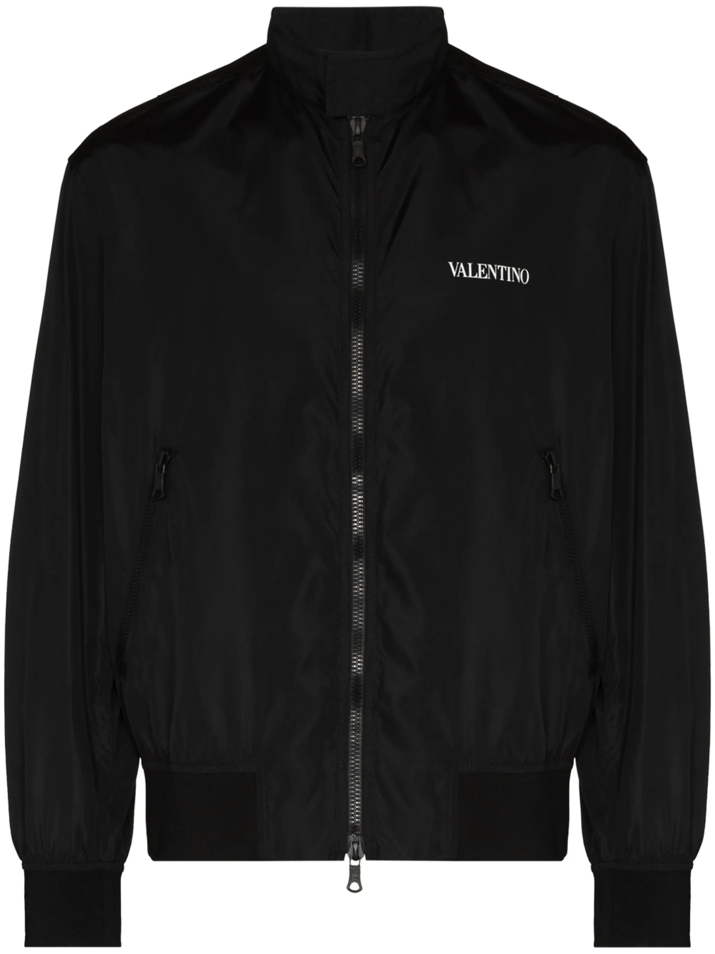 logo-print zip-up bomber jacket