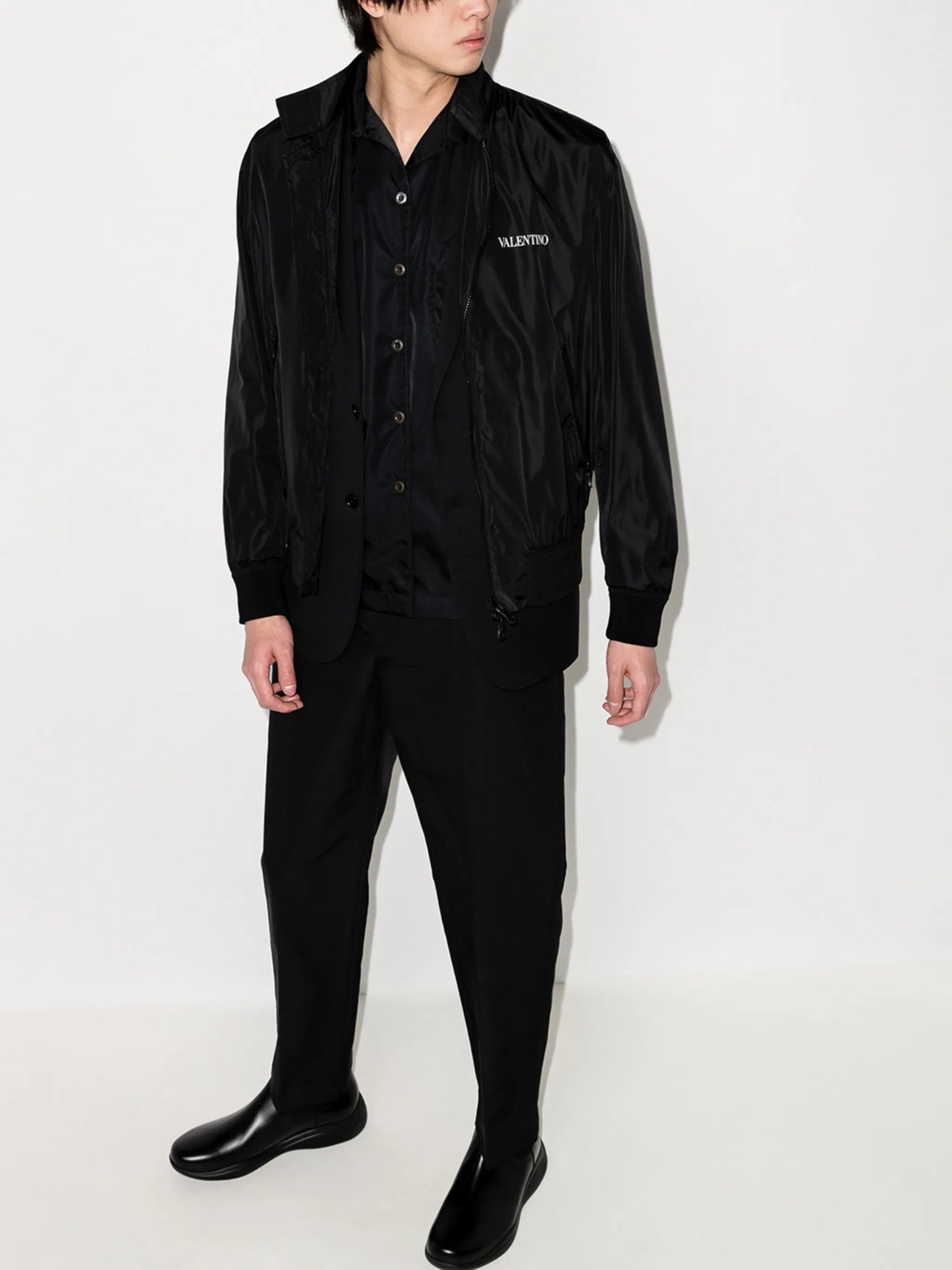 logo-print zip-up bomber jacket