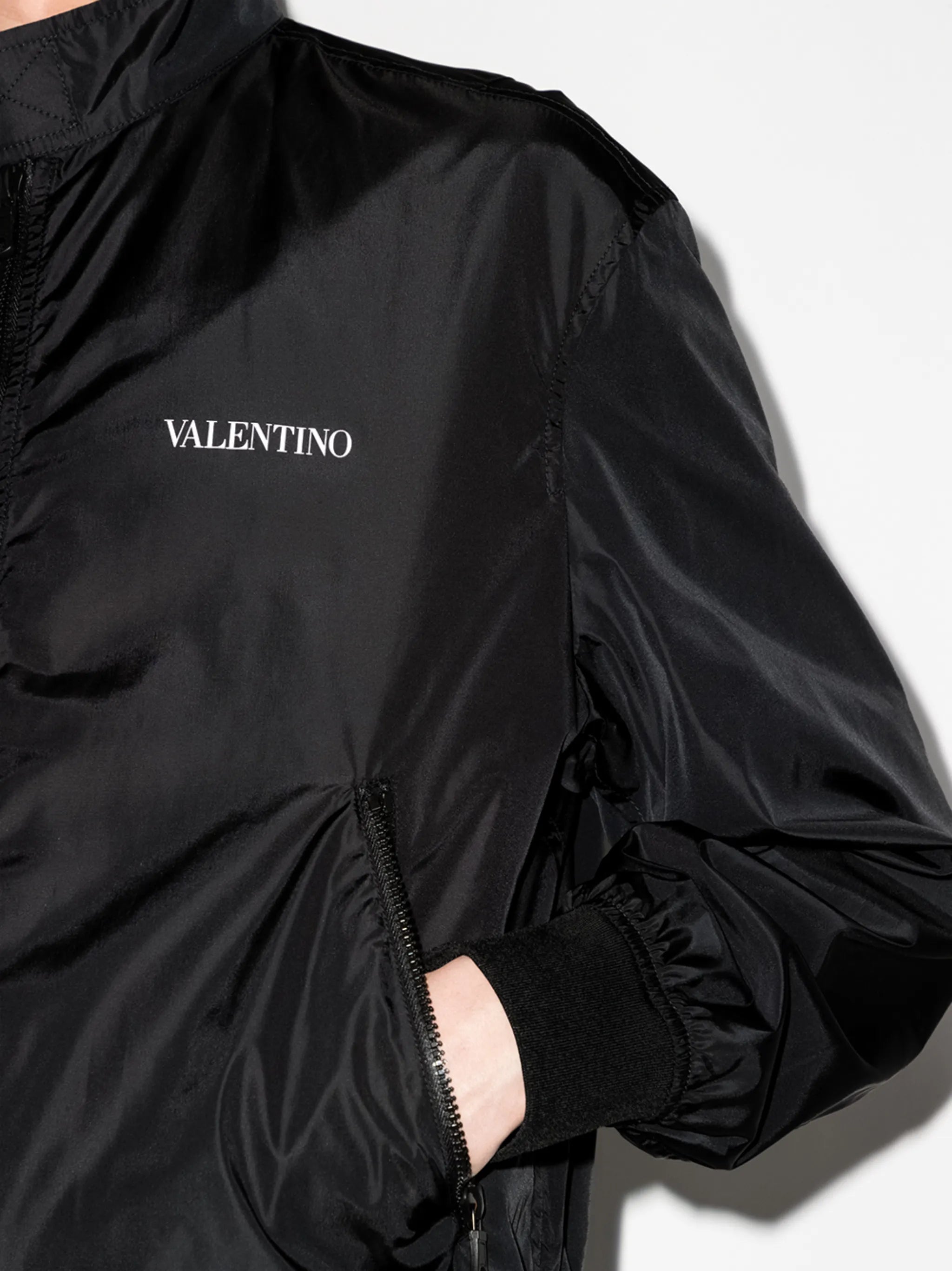logo-print zip-up bomber jacket