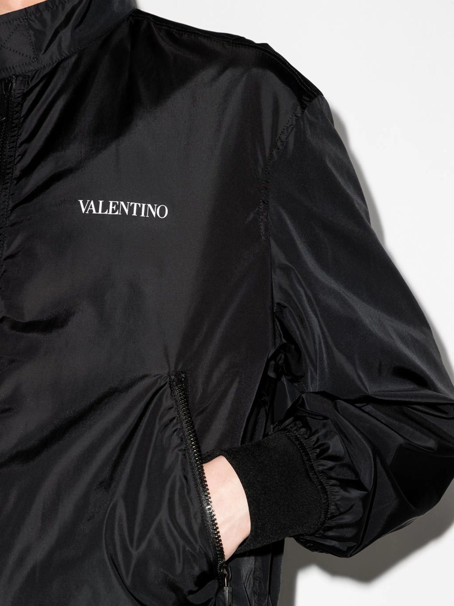 logo-print zip-up bomber jacket