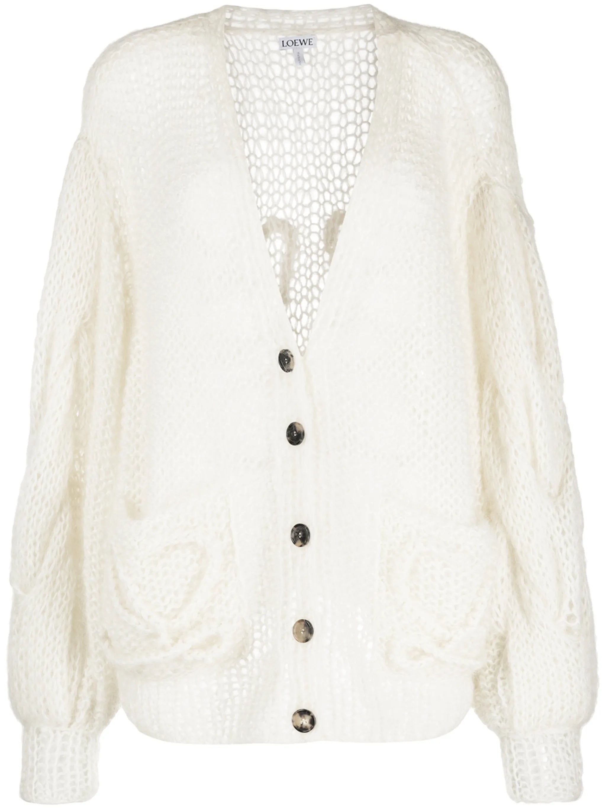 embroidered logo cardigan
