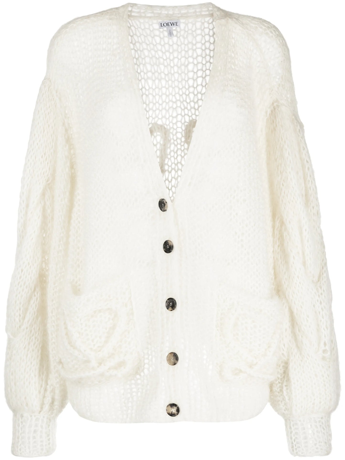 embroidered logo cardigan