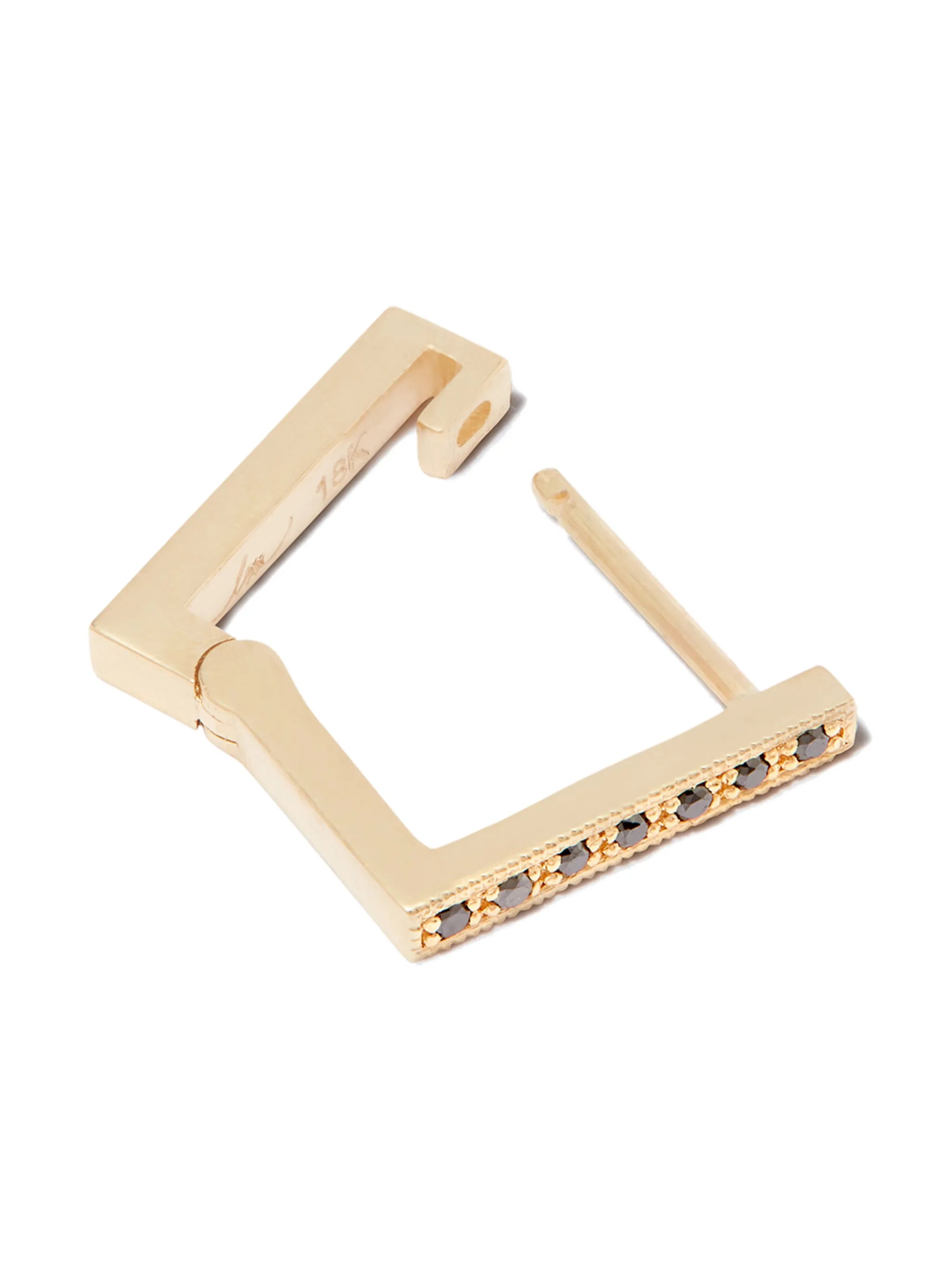 18kt yellow gold square earrings