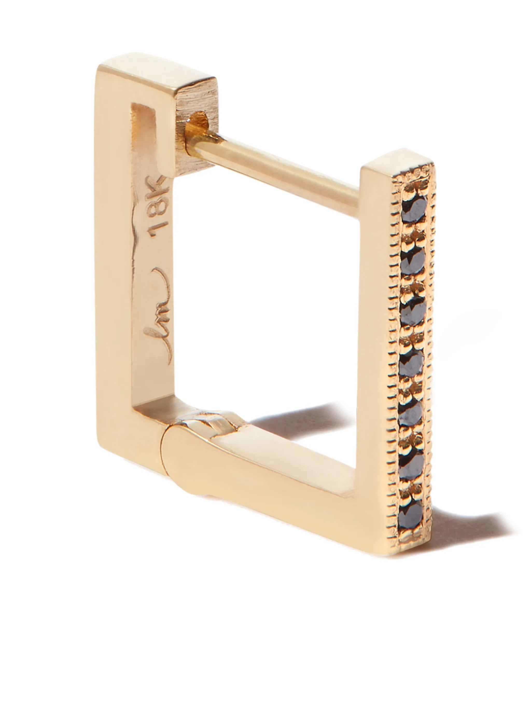 18kt yellow gold square earrings