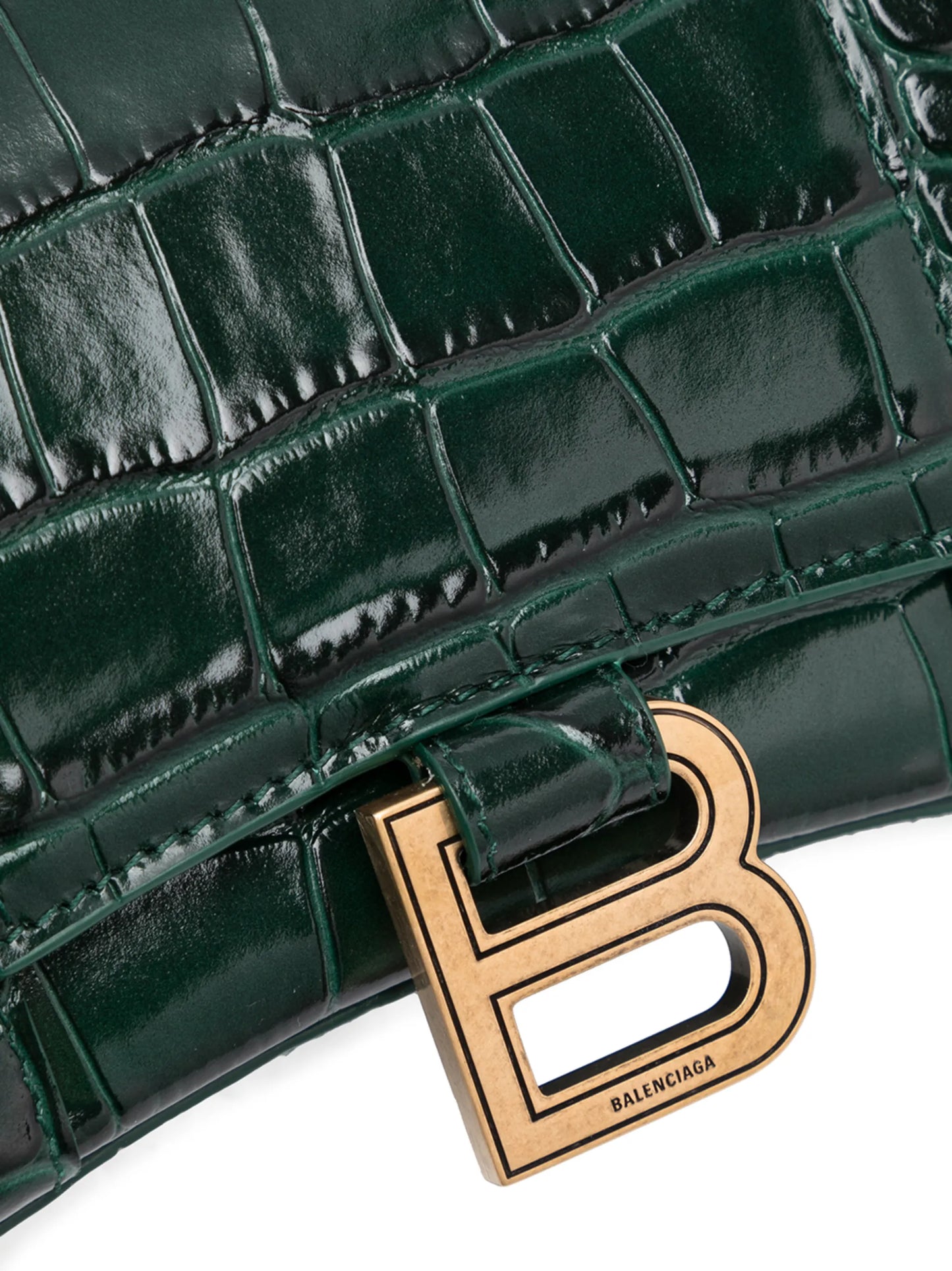 Hourglass crocodile-embossed wallet-on-chain