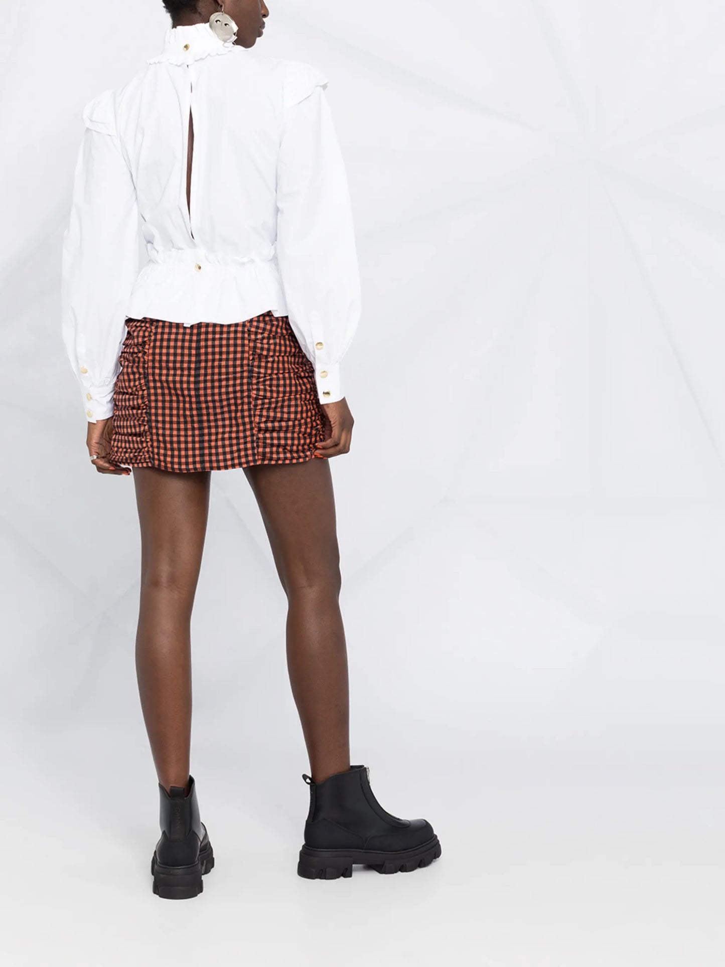 open back ruffle-detail shirt