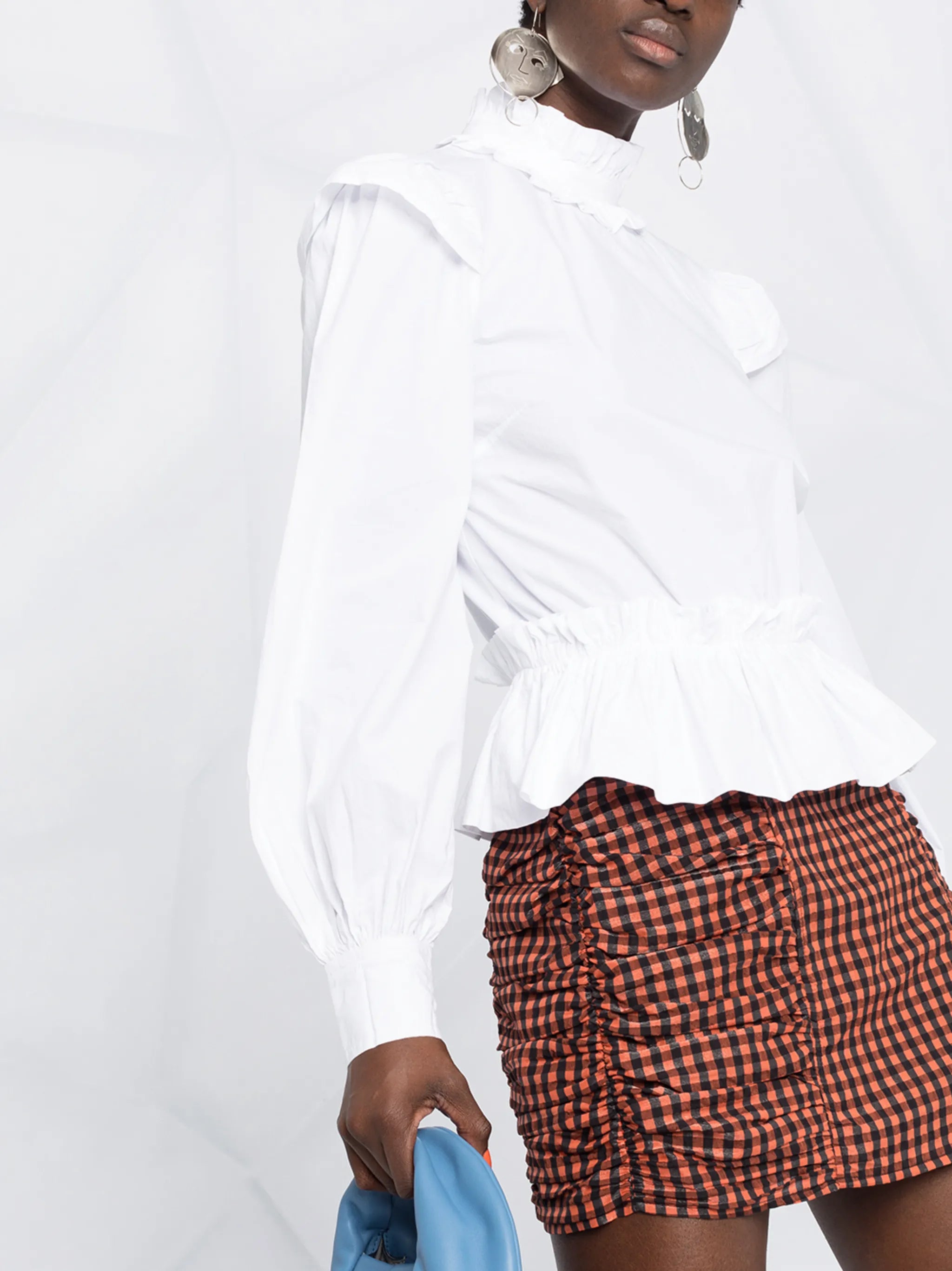 open back ruffle-detail shirt