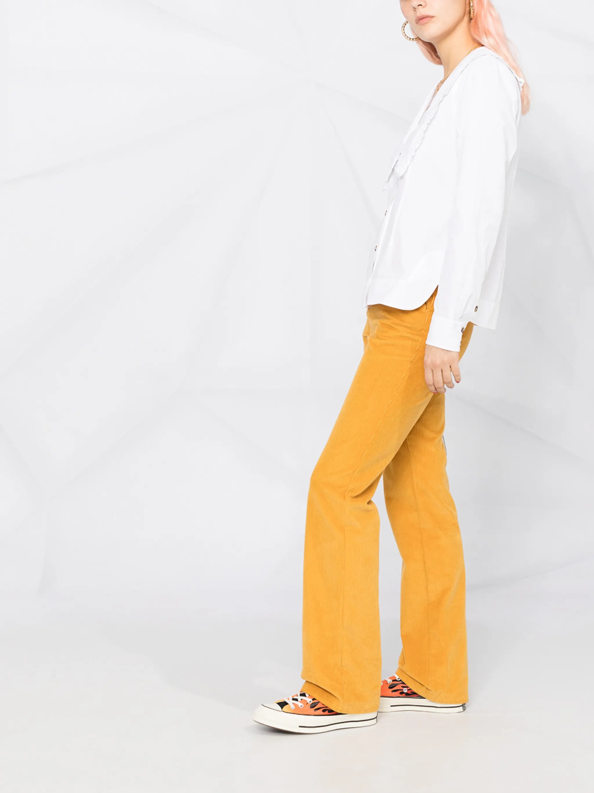 ruffled exaggerated collar blouse