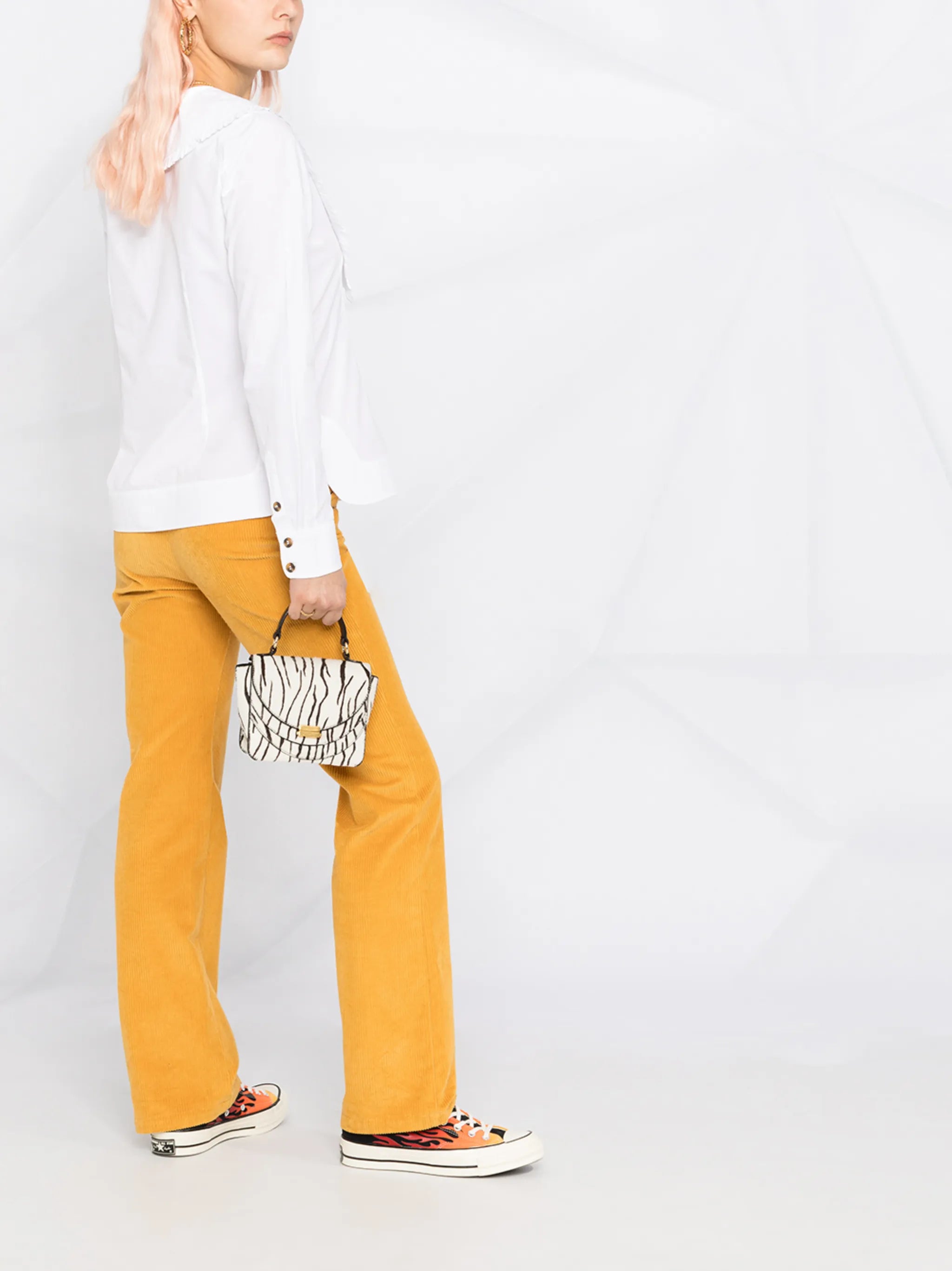 ruffled exaggerated collar blouse
