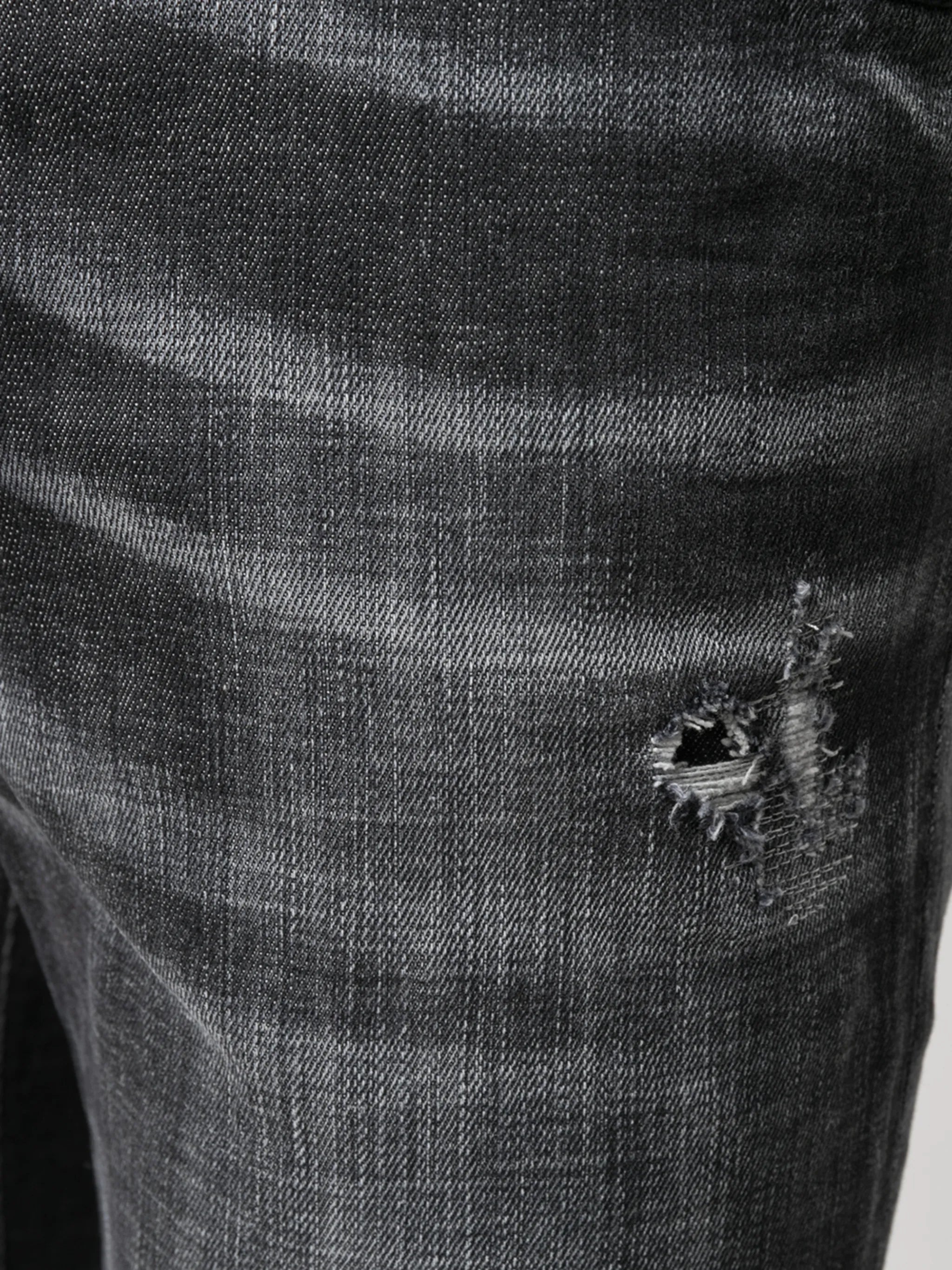 distressed slim-fit jeans