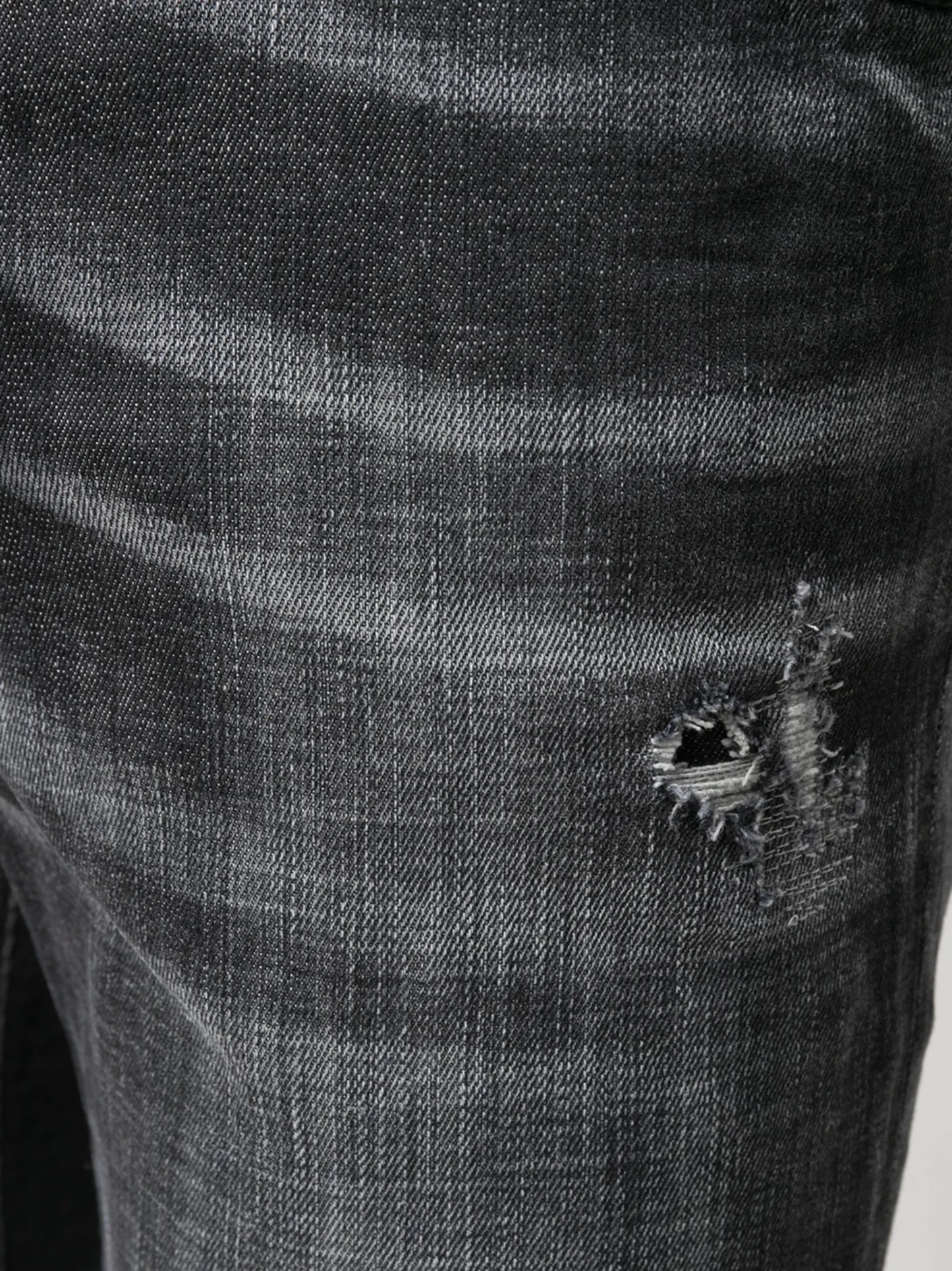 distressed slim-fit jeans