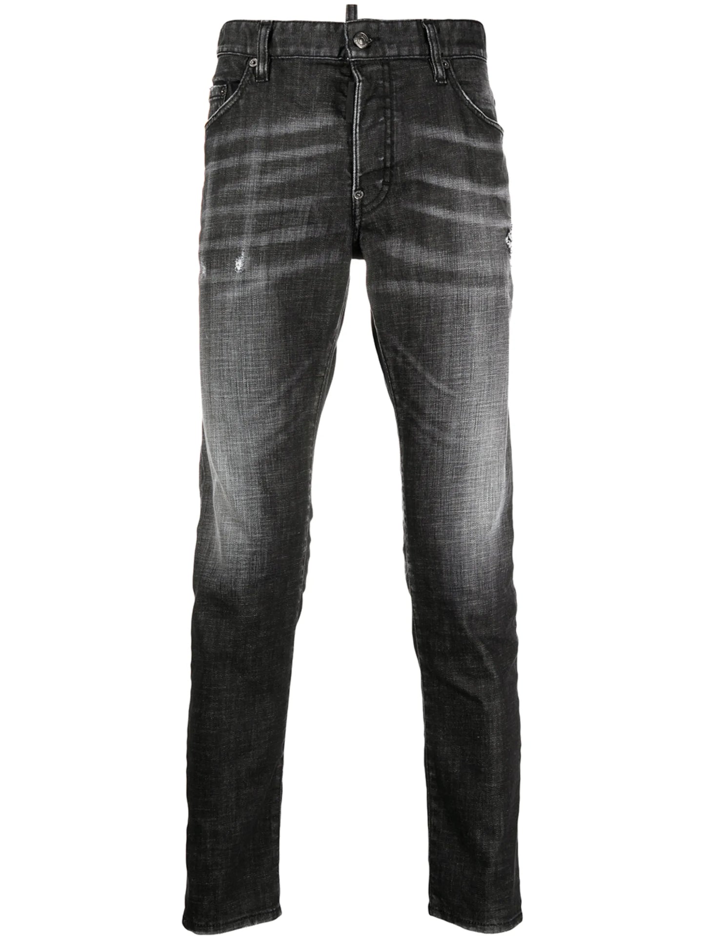 distressed slim-fit jeans