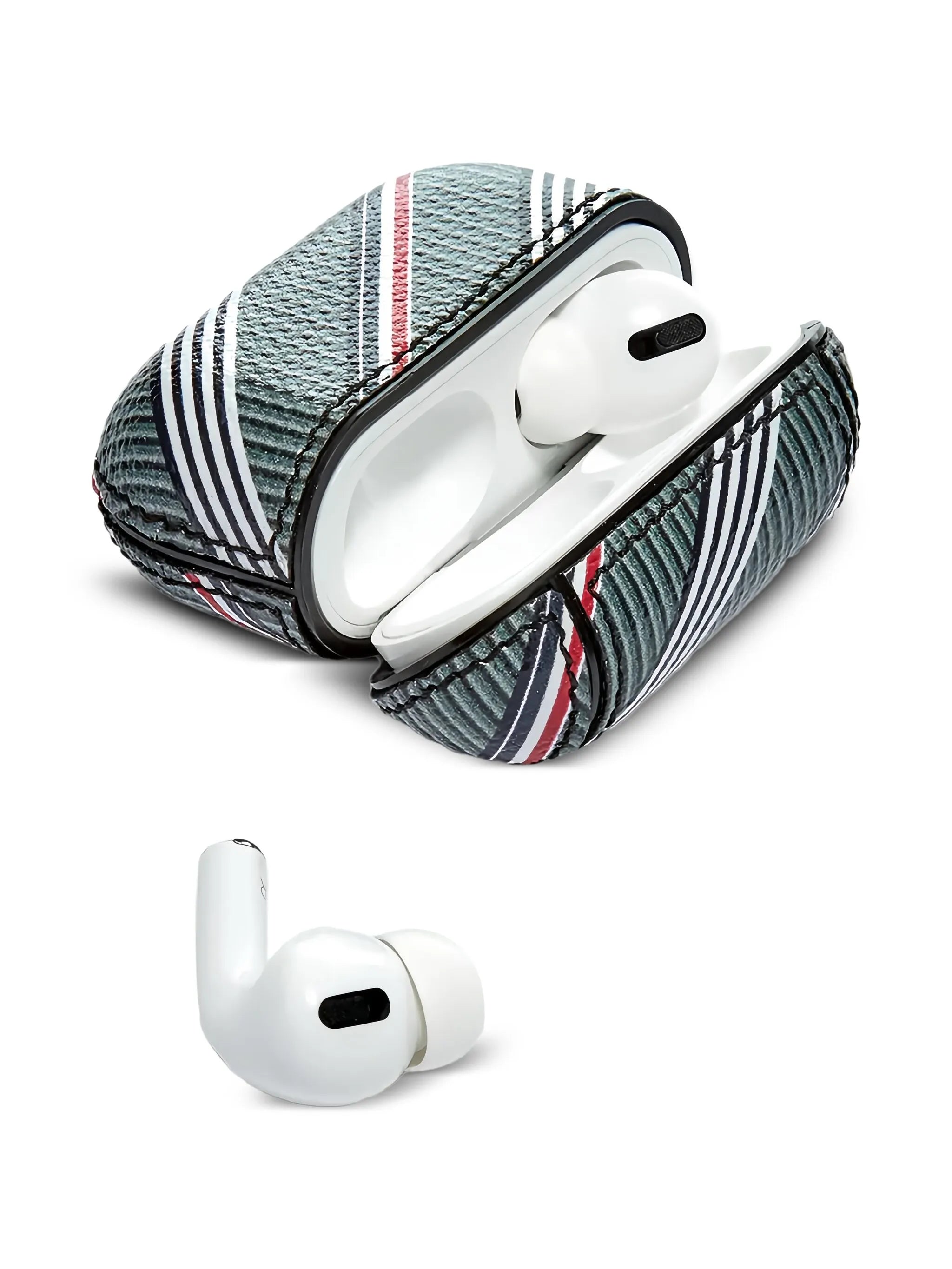 stripe-pattern AirPods case