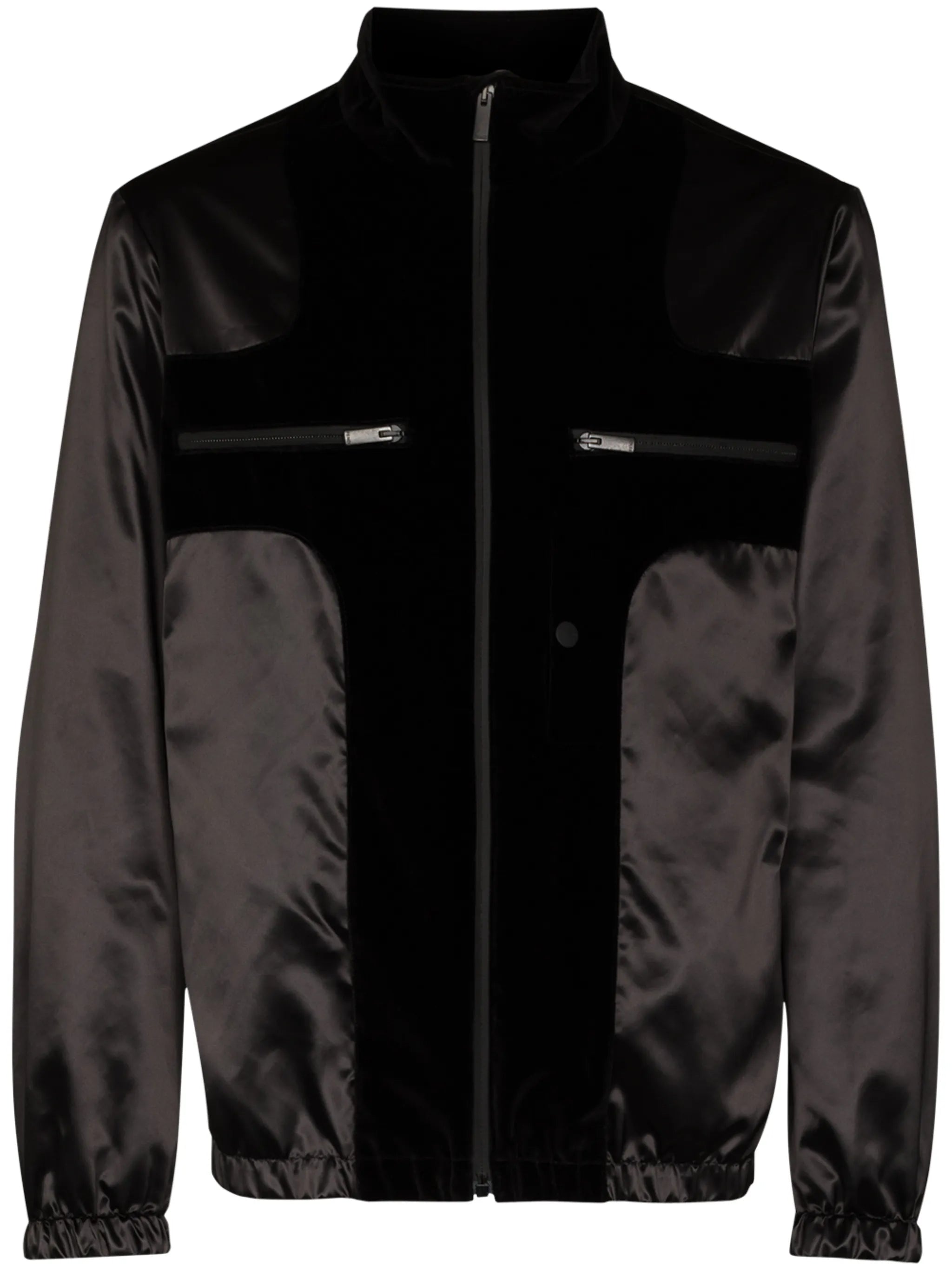 FF-logo velvet-trim bomber jacket