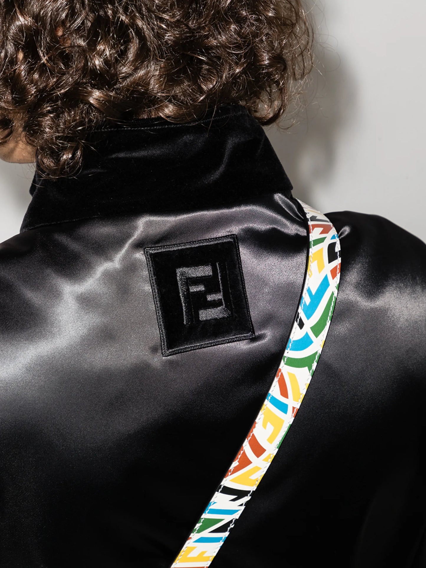 FF-logo velvet-trim bomber jacket