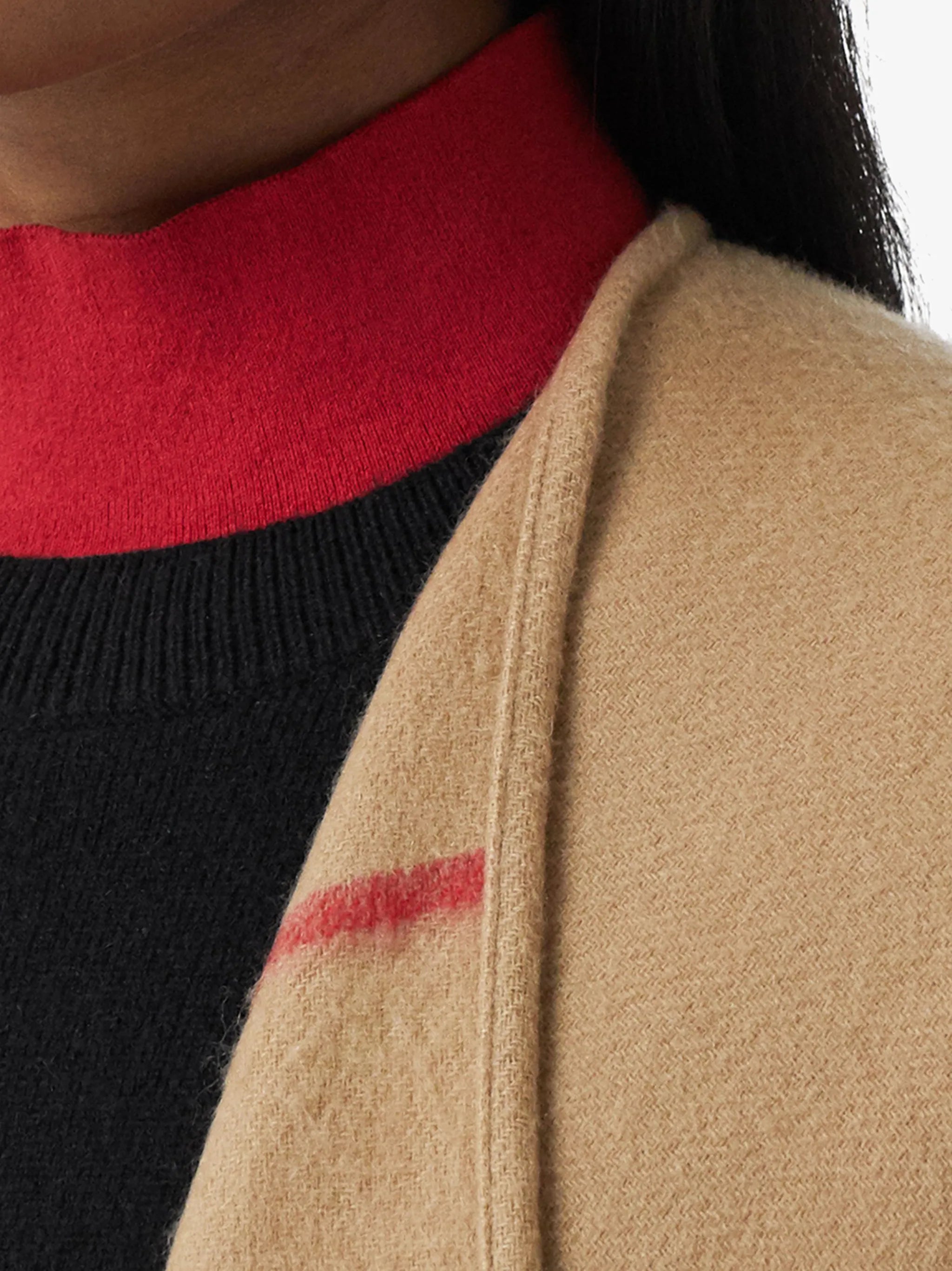 fringed check cape