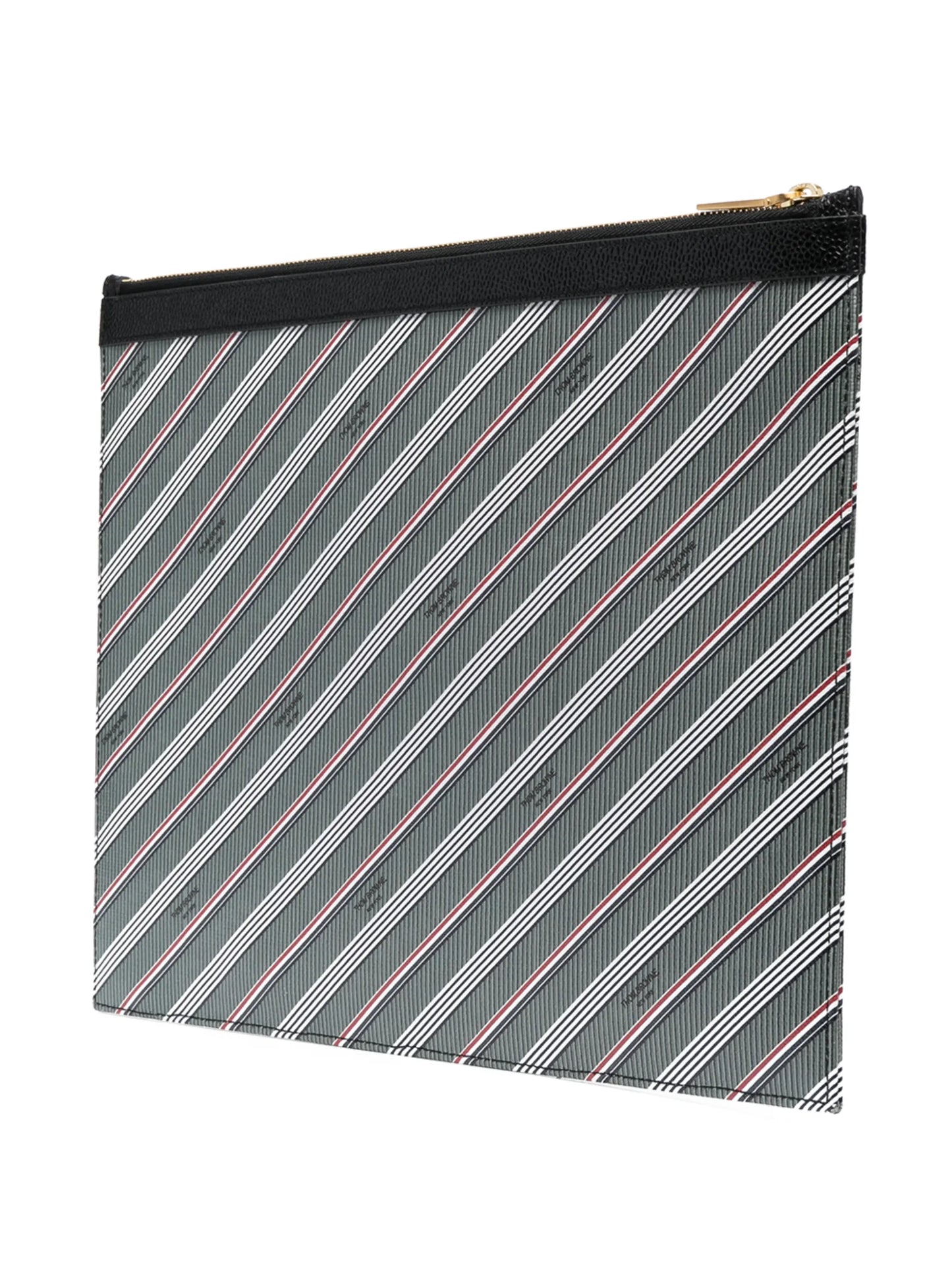 striped logo-print pouch