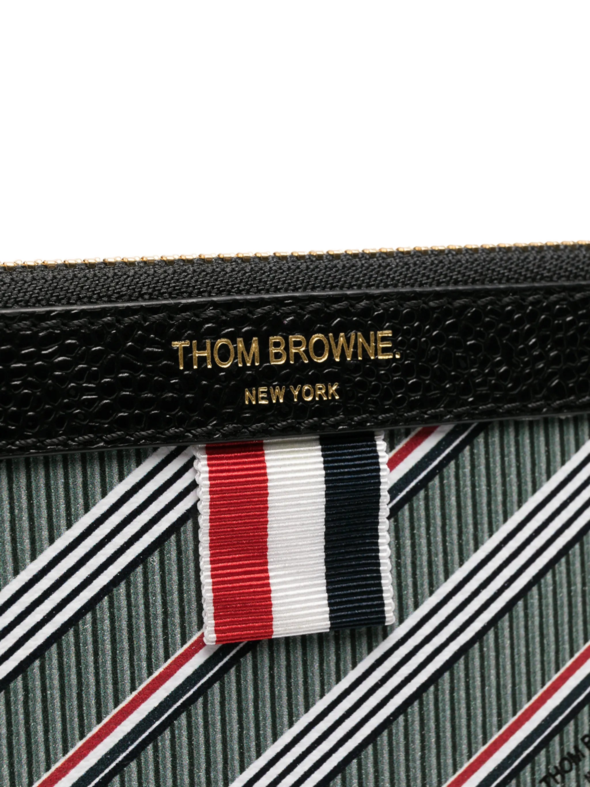 striped logo-print pouch