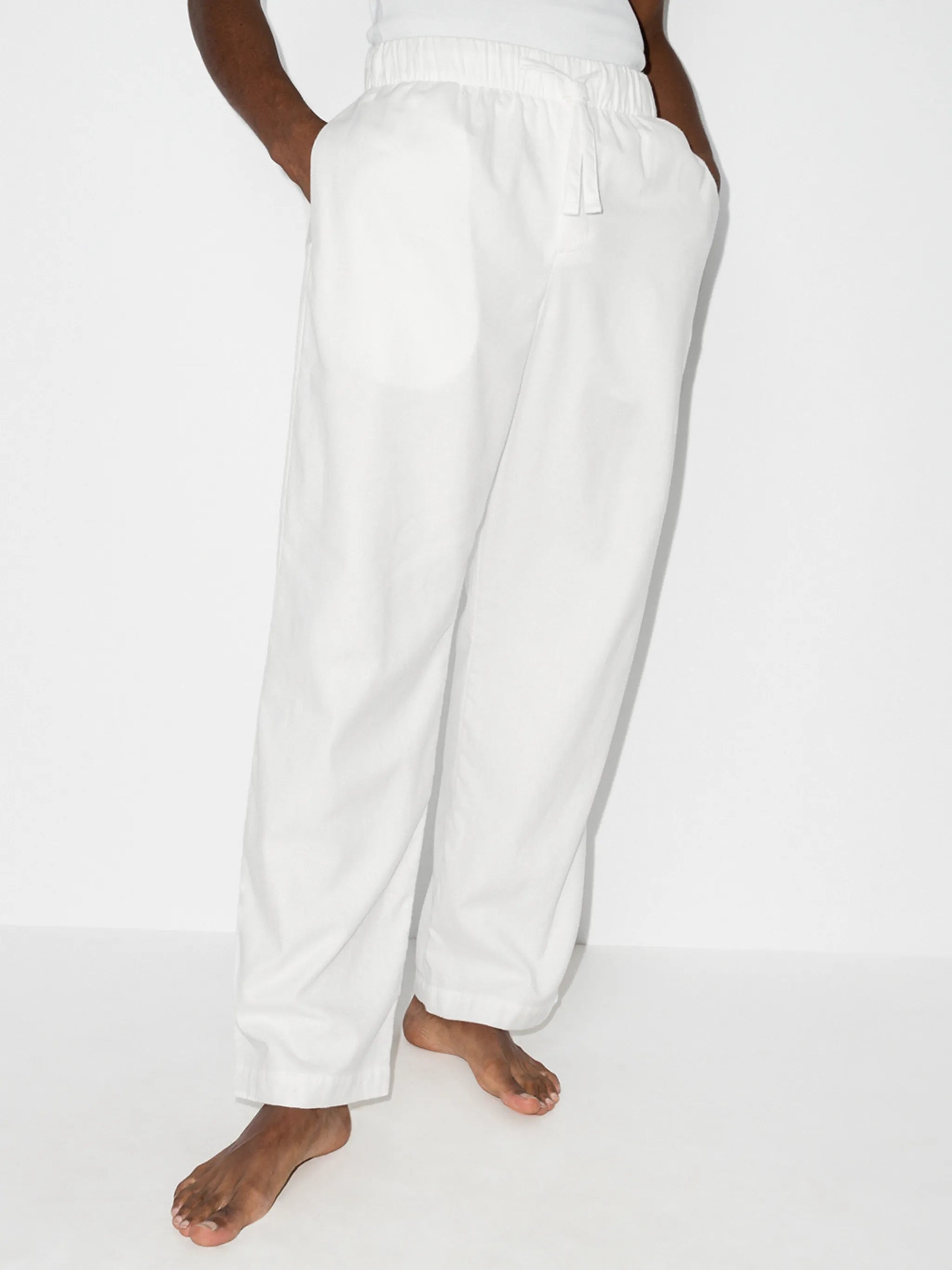 straight-leg cotton pajama bottoms