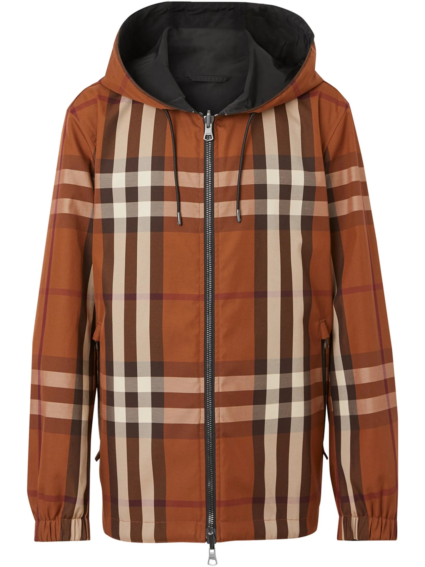 reversible check-pattern jacket