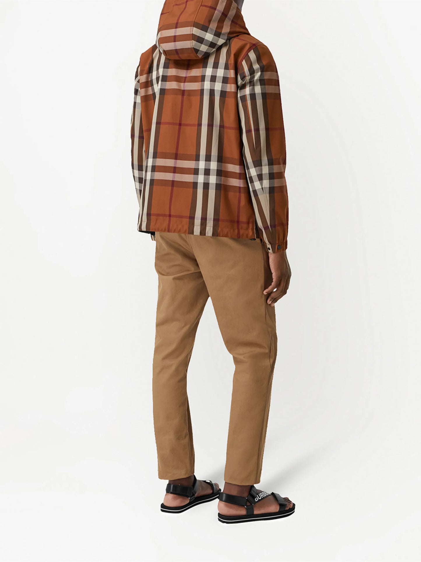 reversible check-pattern jacket