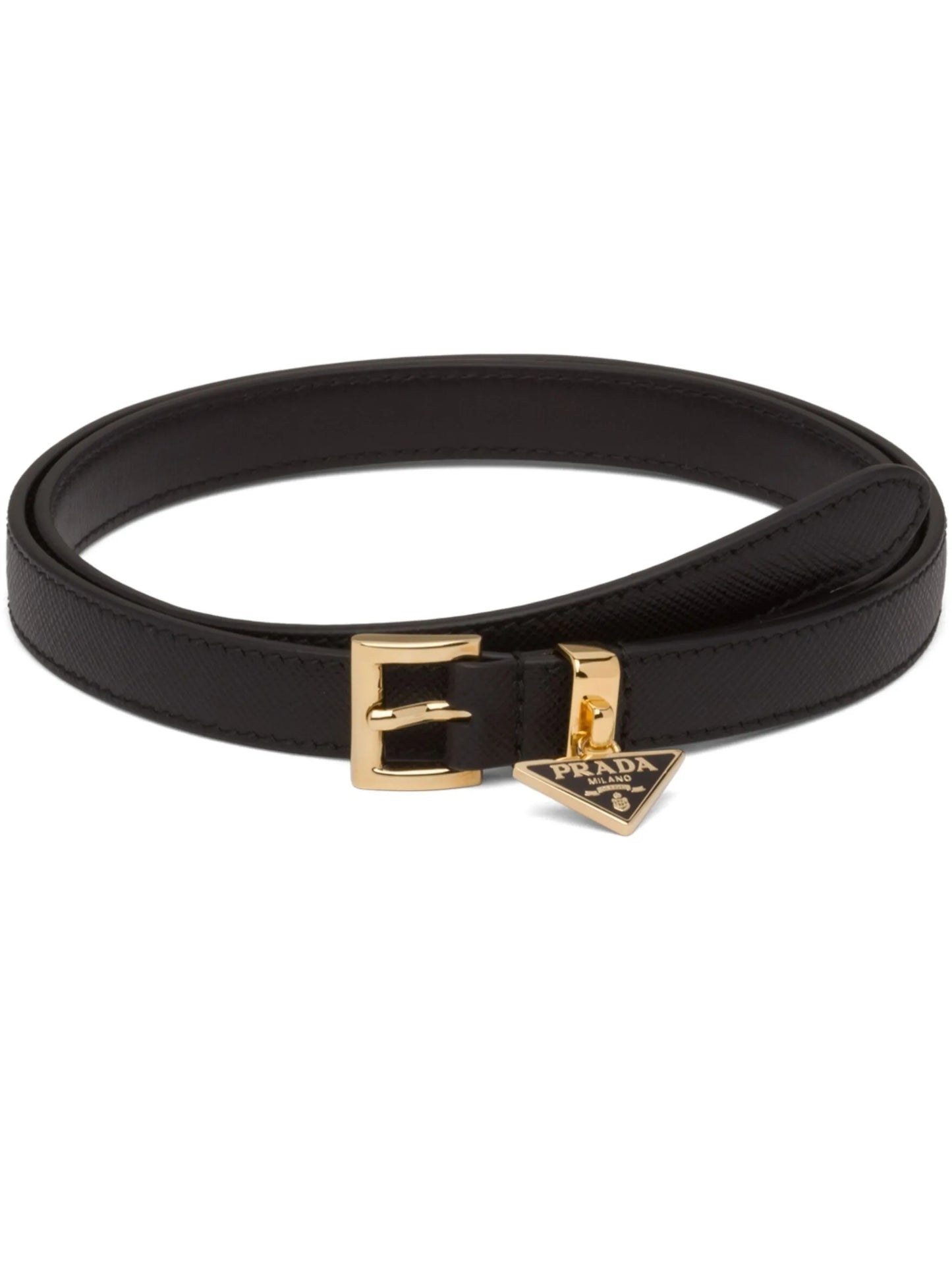 triangle-logo leather belt