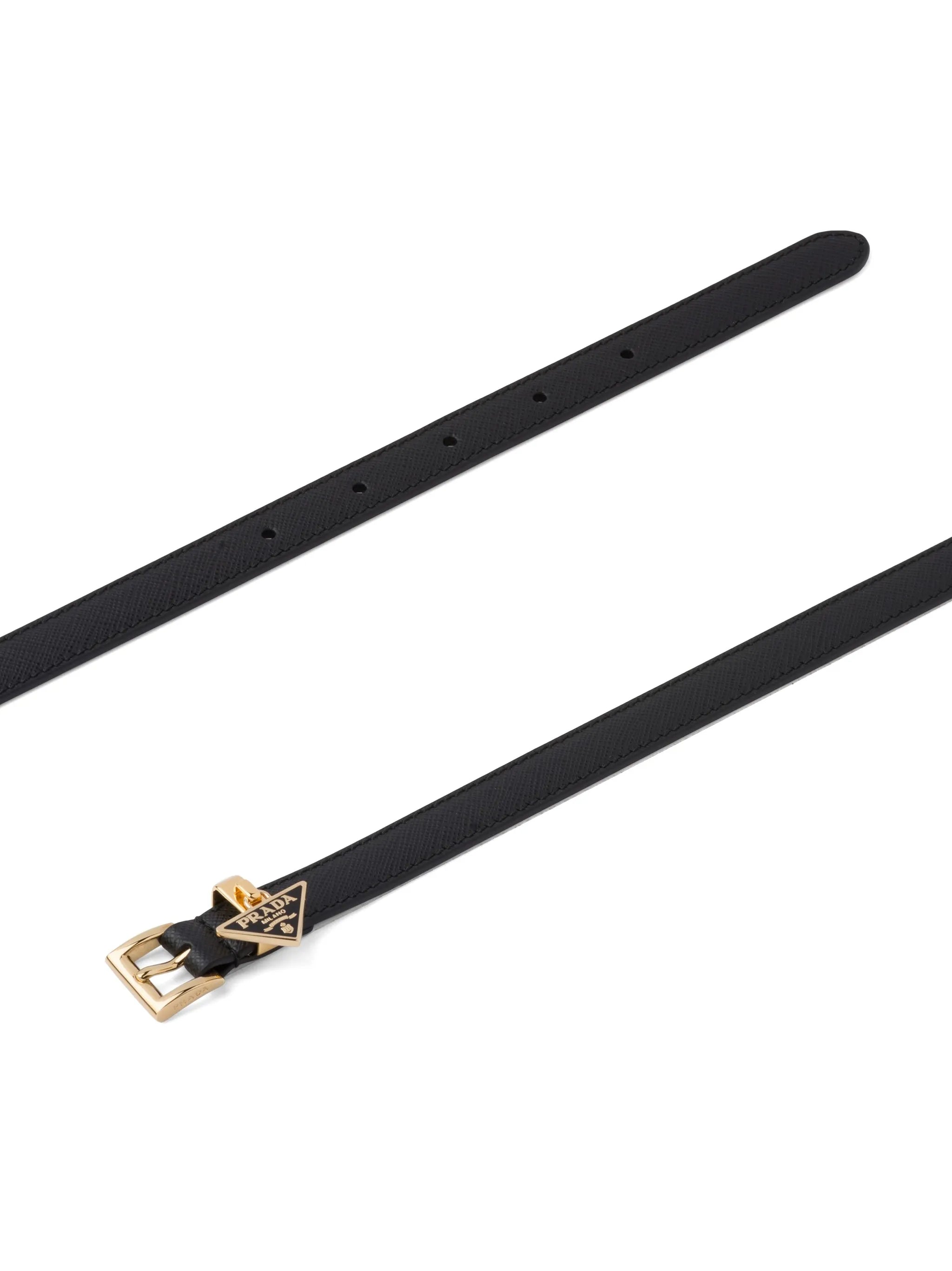 triangle-logo leather belt