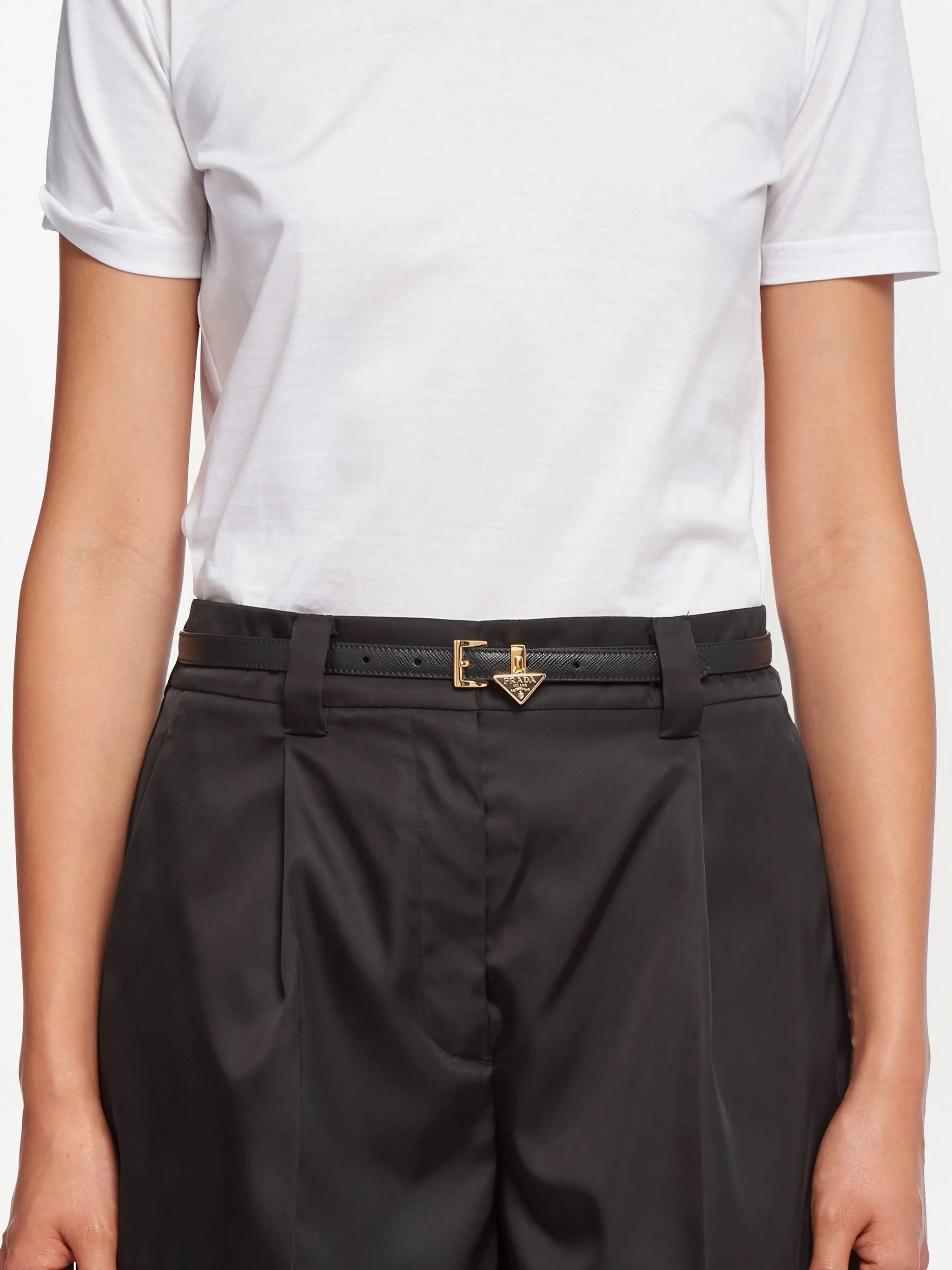 triangle-logo leather belt
