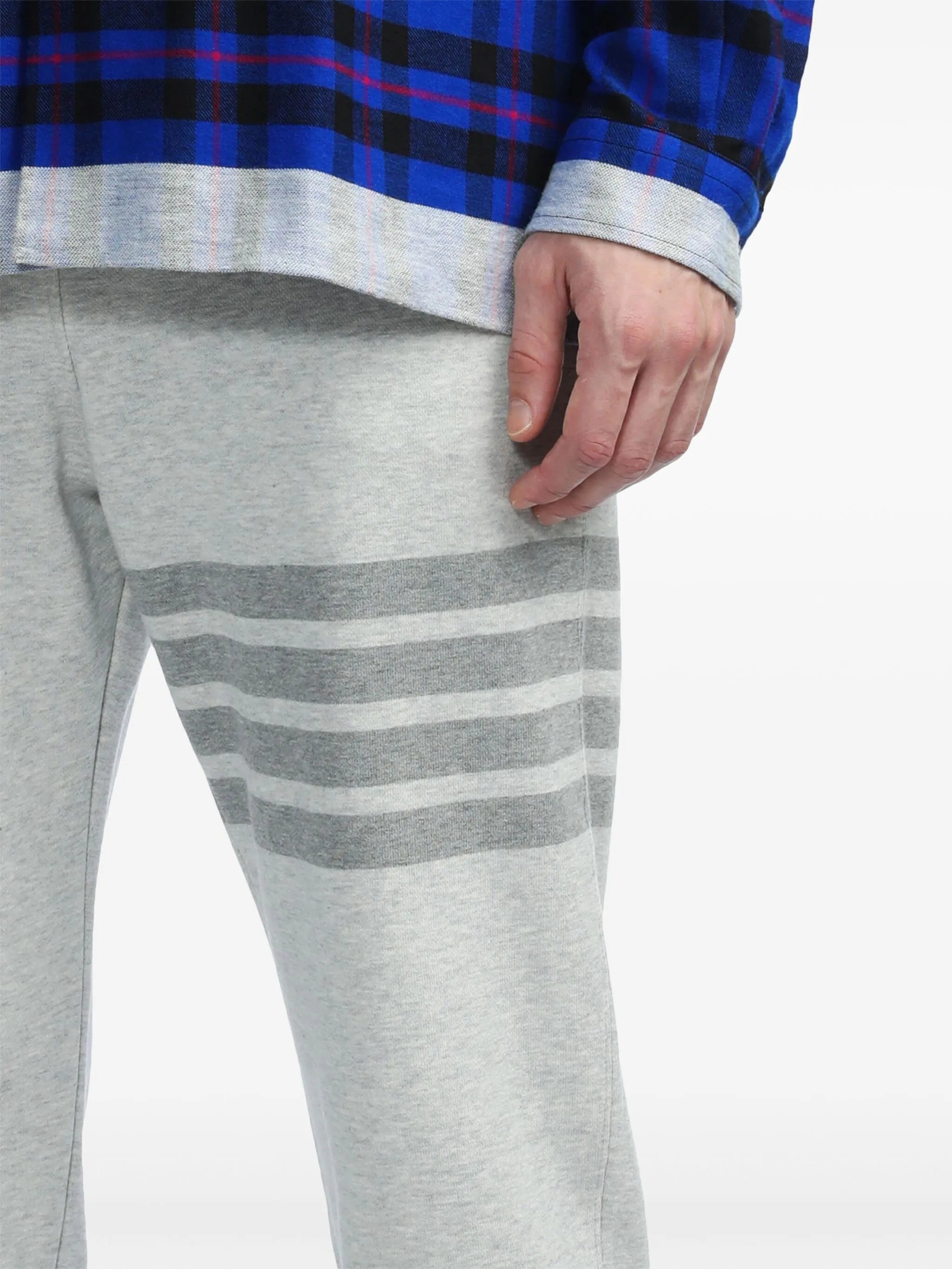 4-Bar stripe cotton track pants