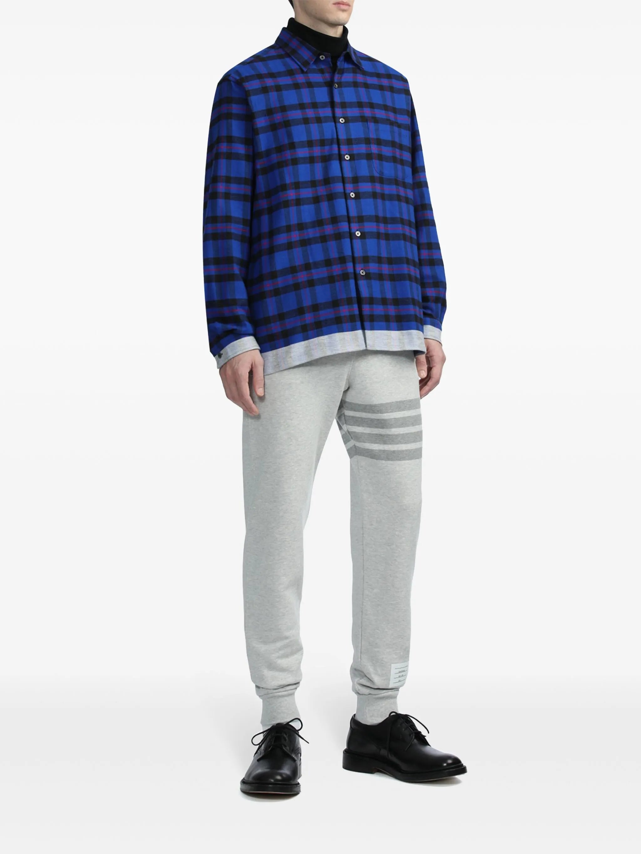 4-Bar stripe cotton track pants