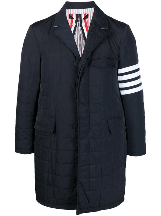 4-Bar motif padded tailored coat