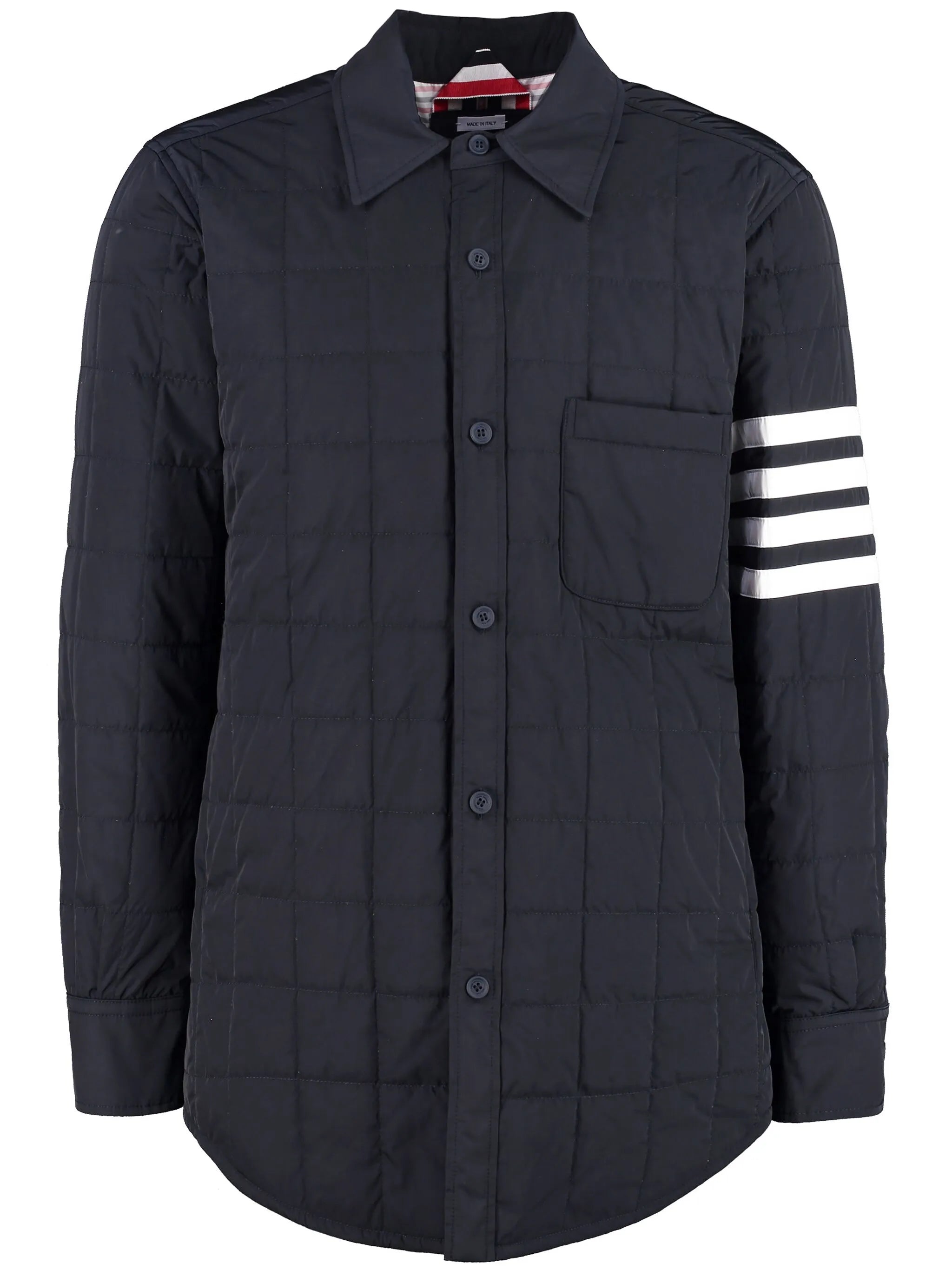 4-Bar stripe padded shirt jacket