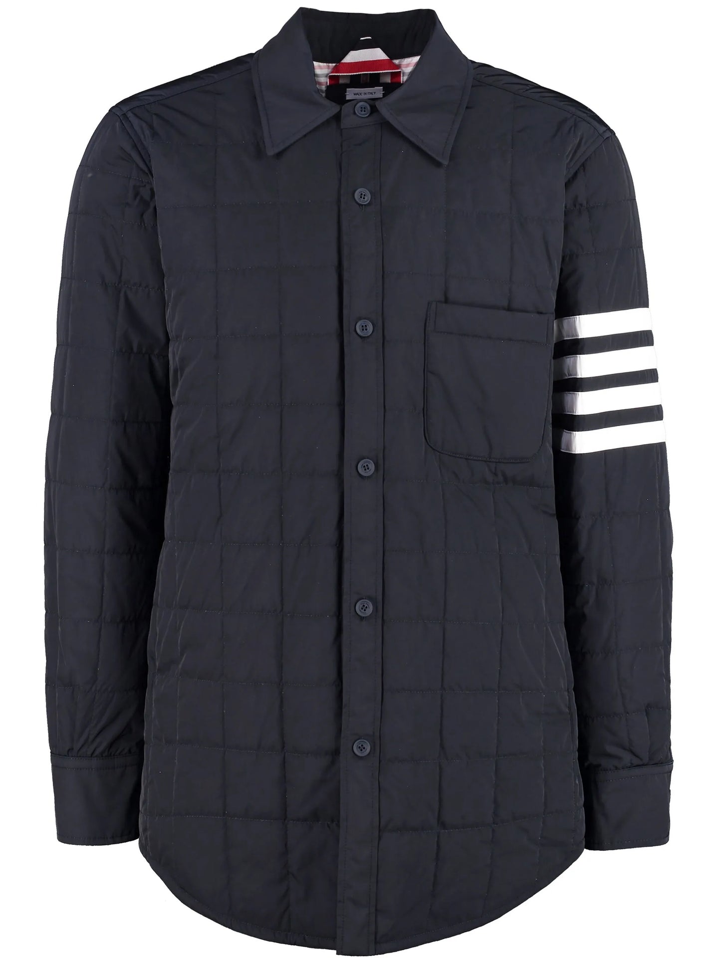 4-Bar stripe padded shirt jacket