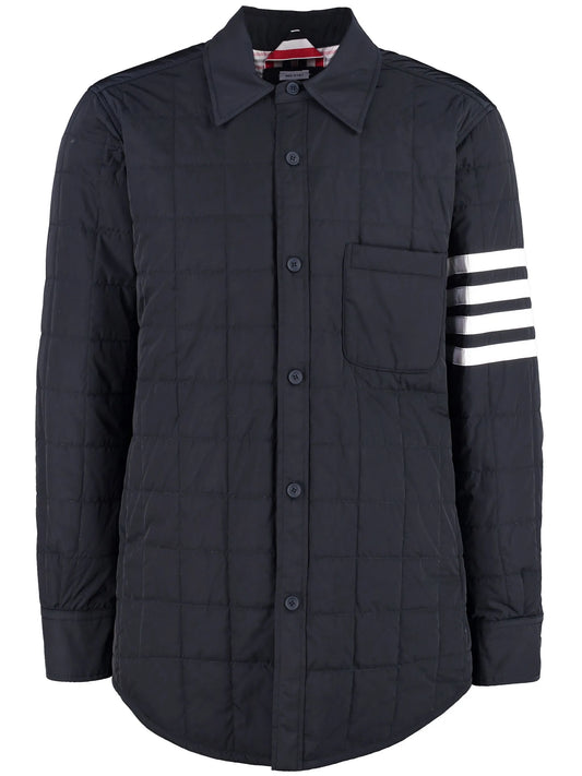 4-Bar stripe padded shirt jacket