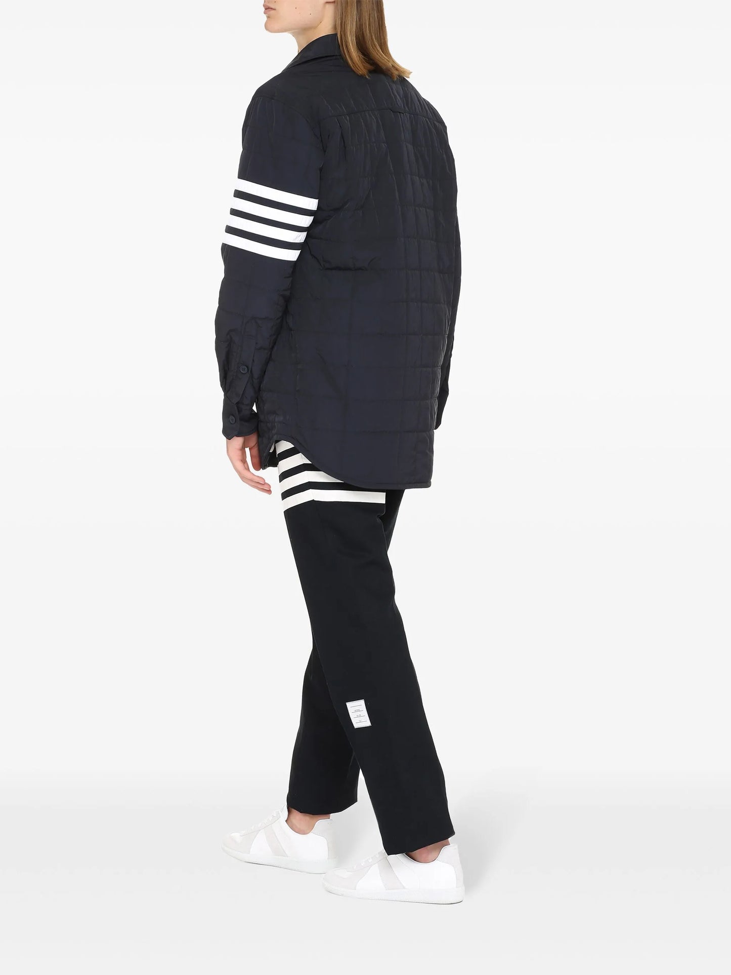 4-Bar stripe padded shirt jacket
