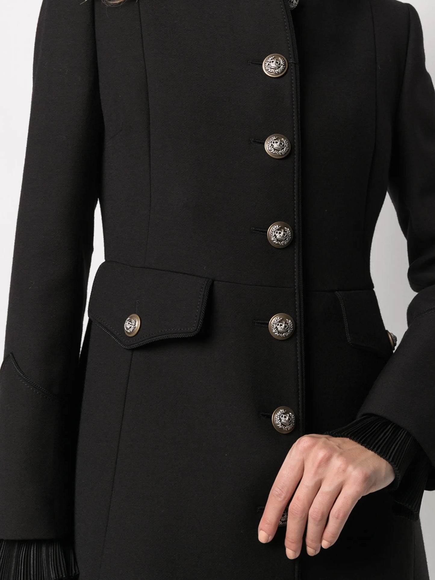 woolen single-breasted coat