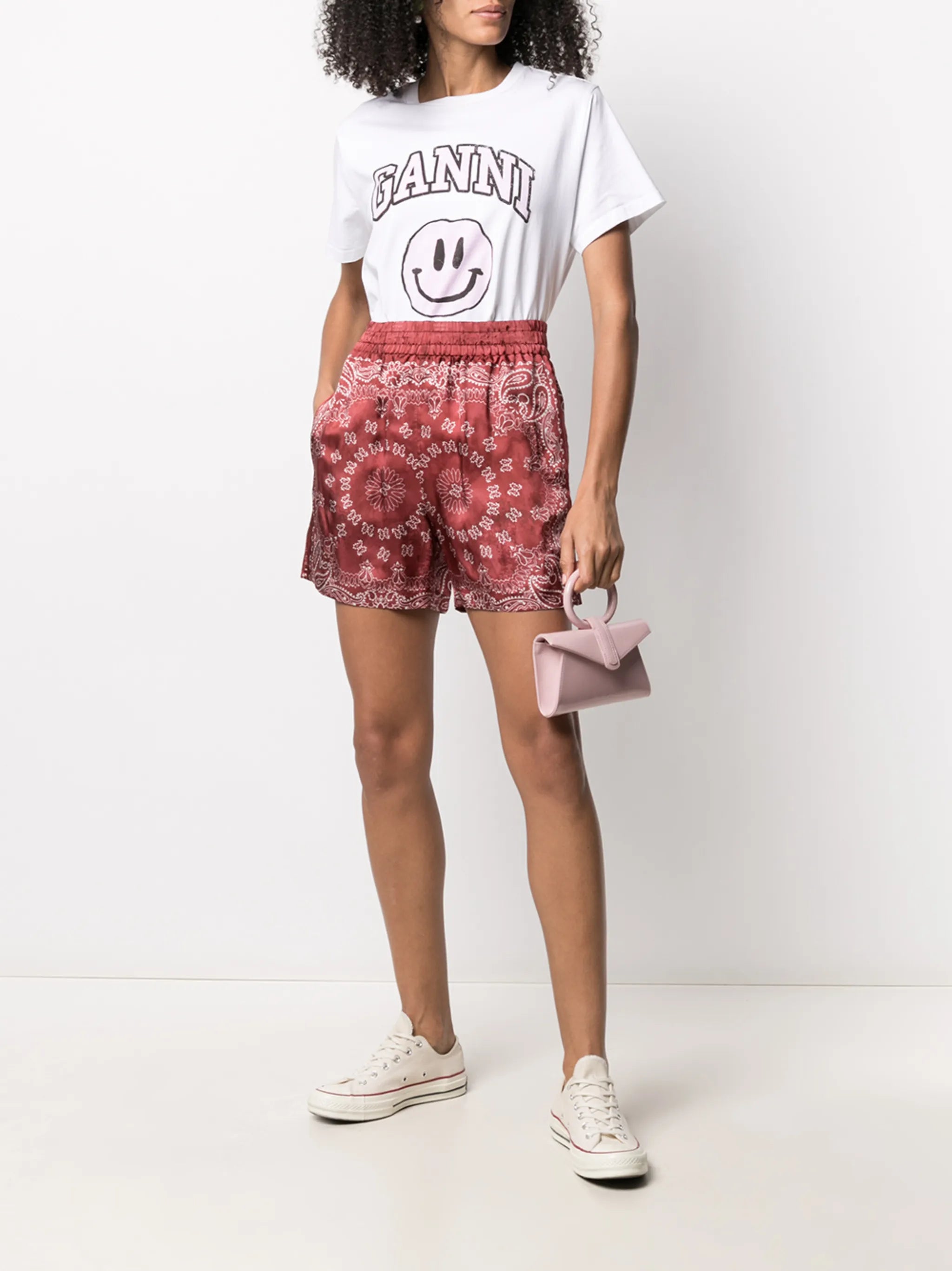 bandana-print satin shorts