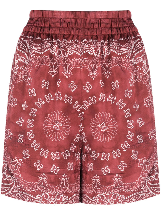 bandana-print satin shorts
