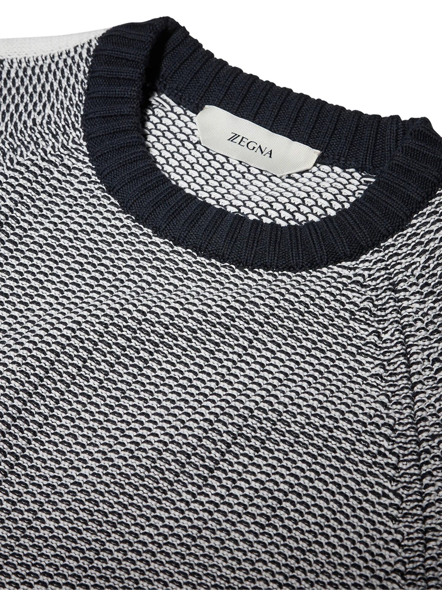 crew-neck two-tone jumper