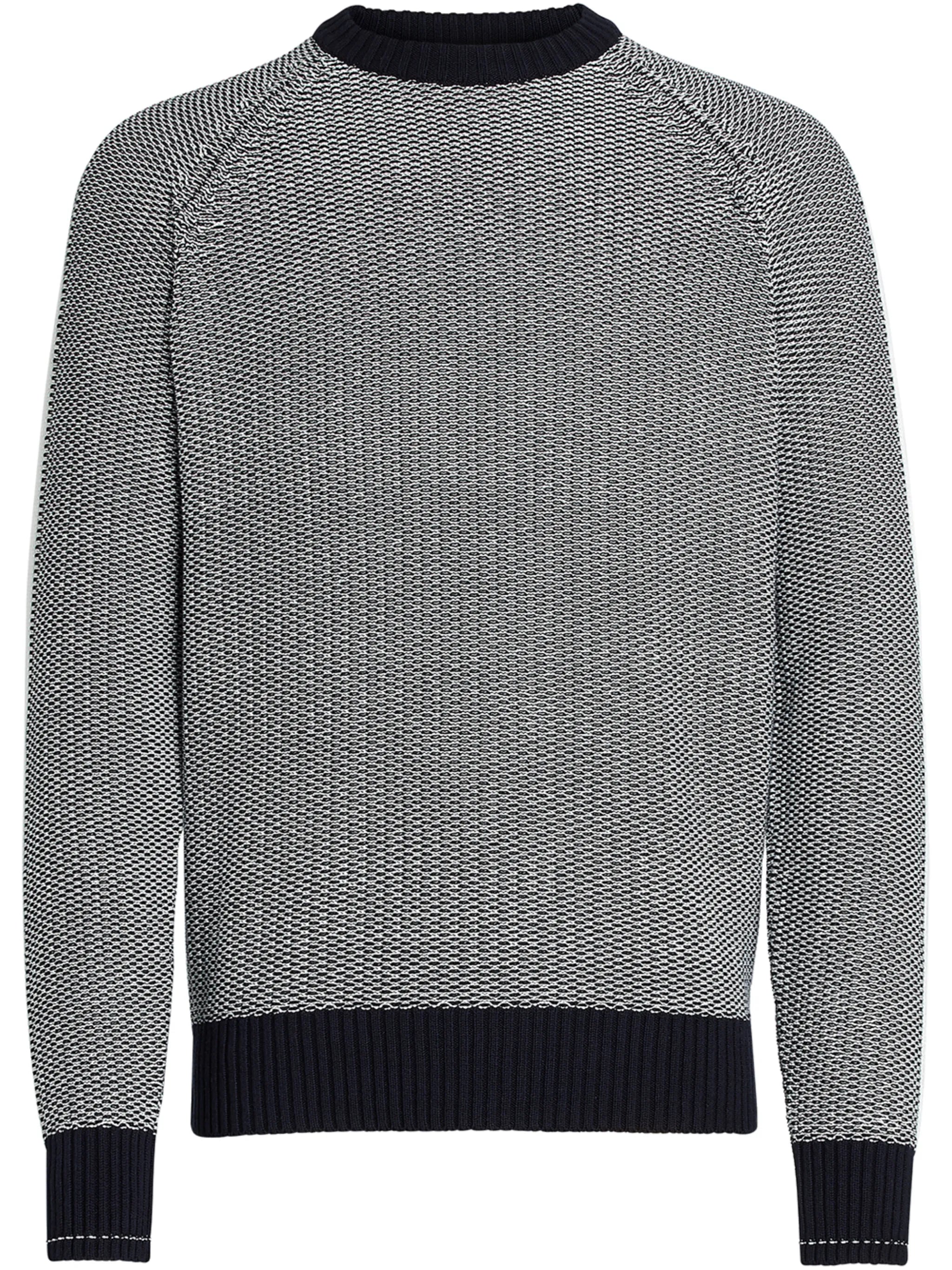 crew-neck two-tone jumper