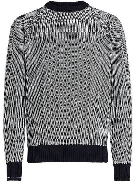 crew-neck two-tone jumper