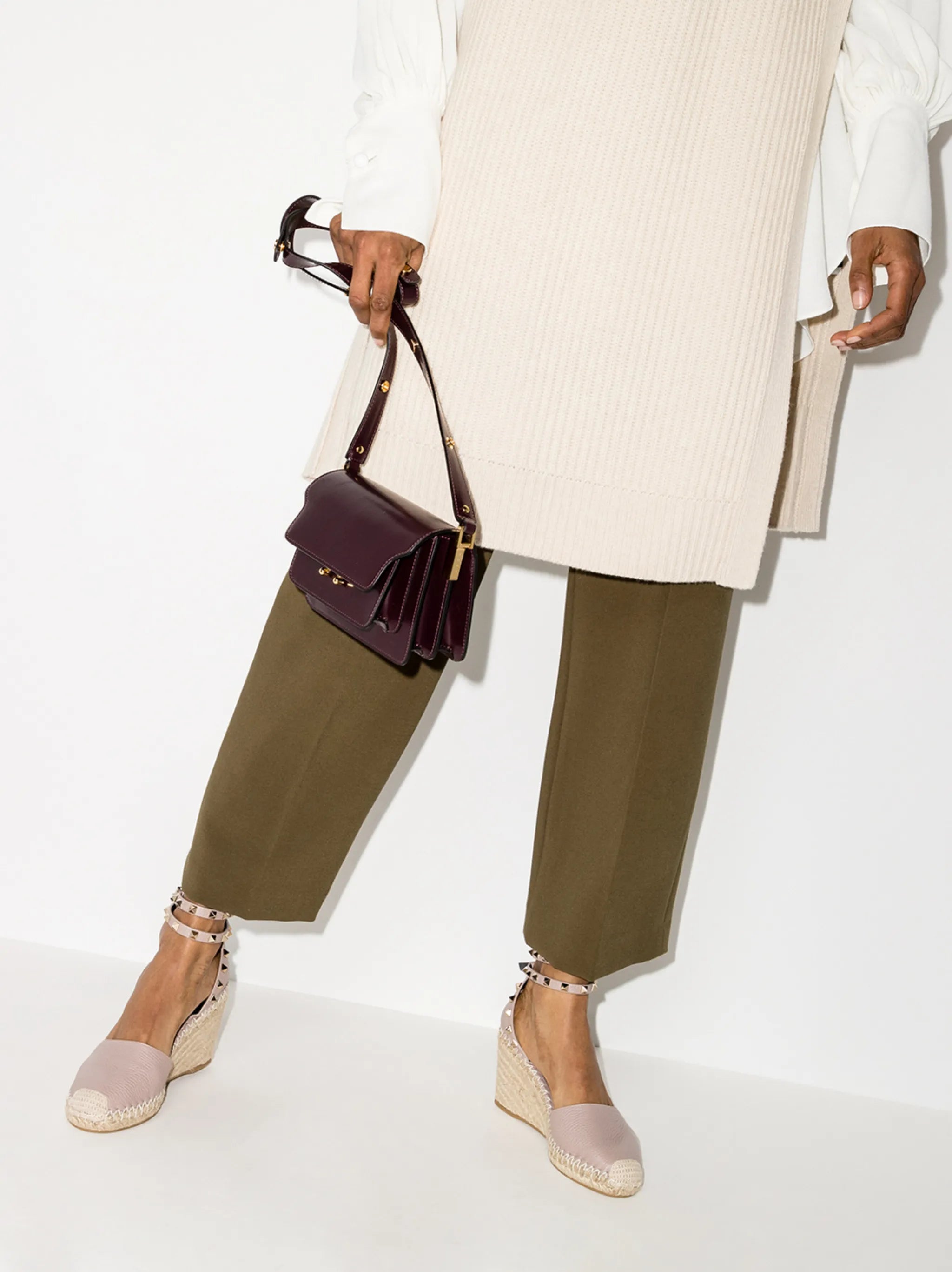 Rockstud 85mm wedge espadrilles