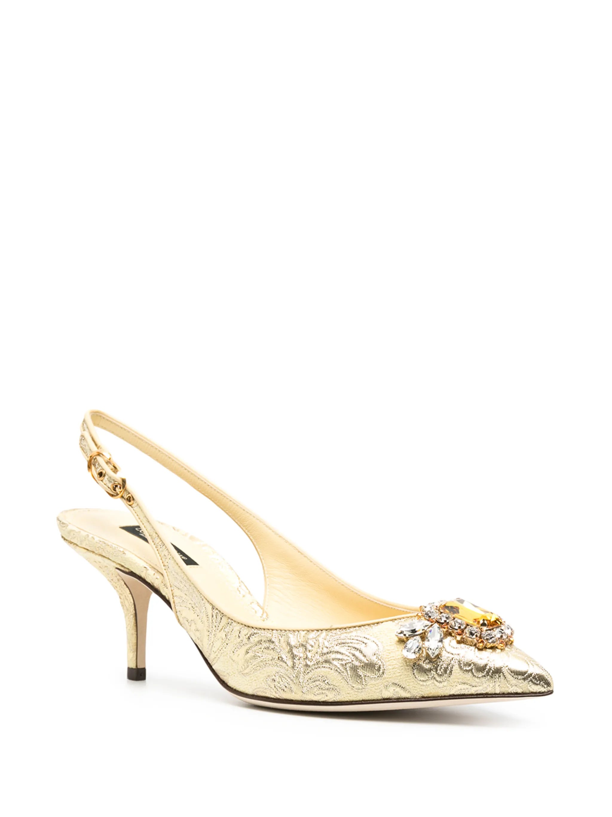jacquard embellished low-heel pumps