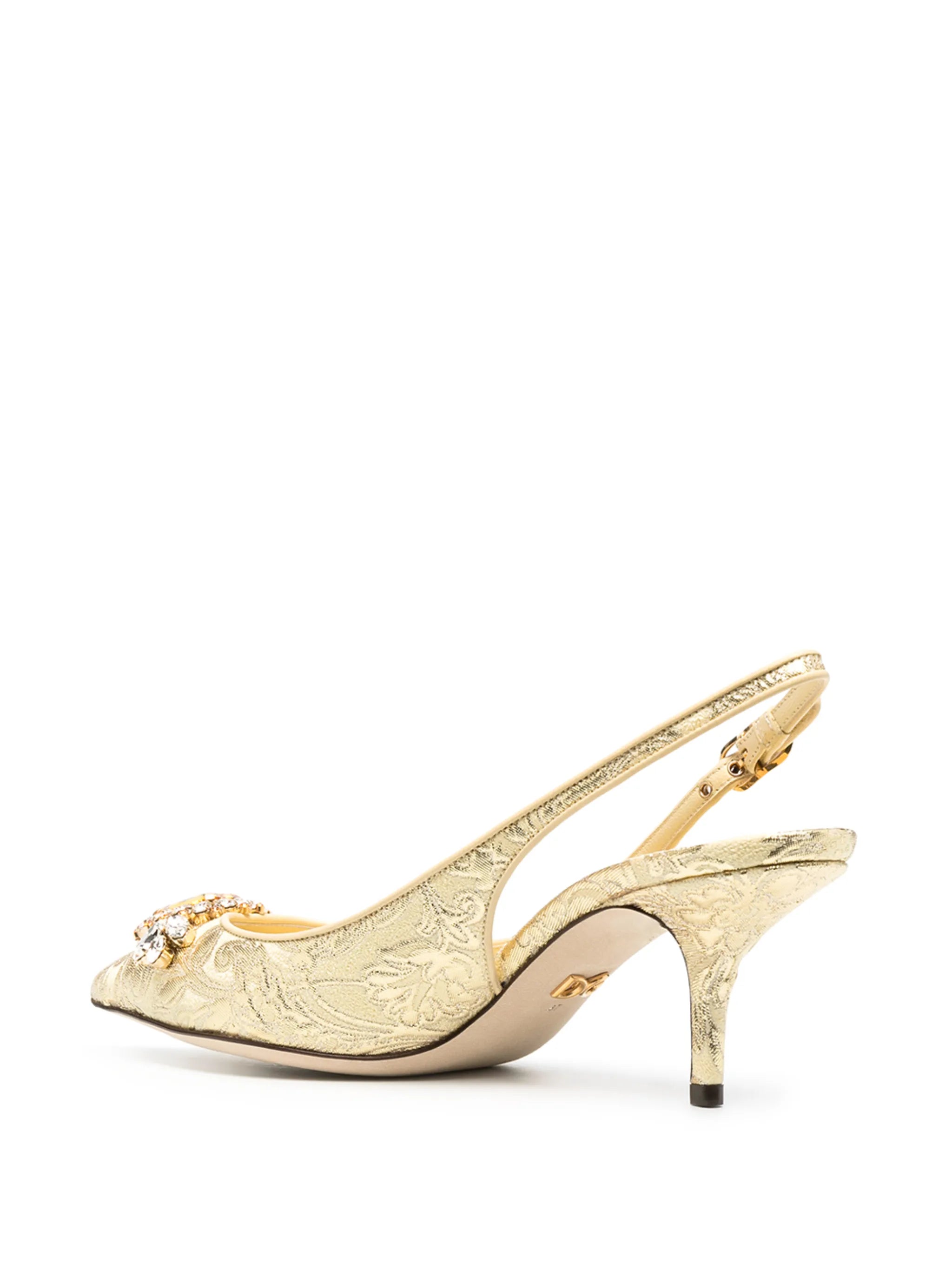 jacquard embellished low-heel pumps