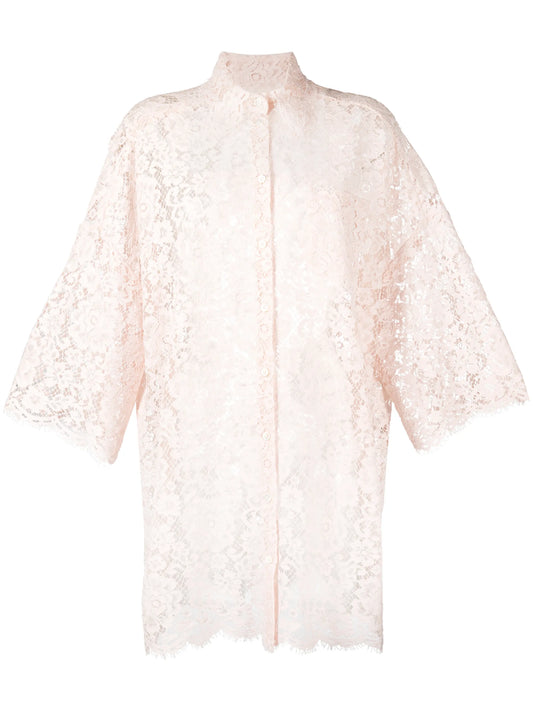 boxy-fit lace blouse