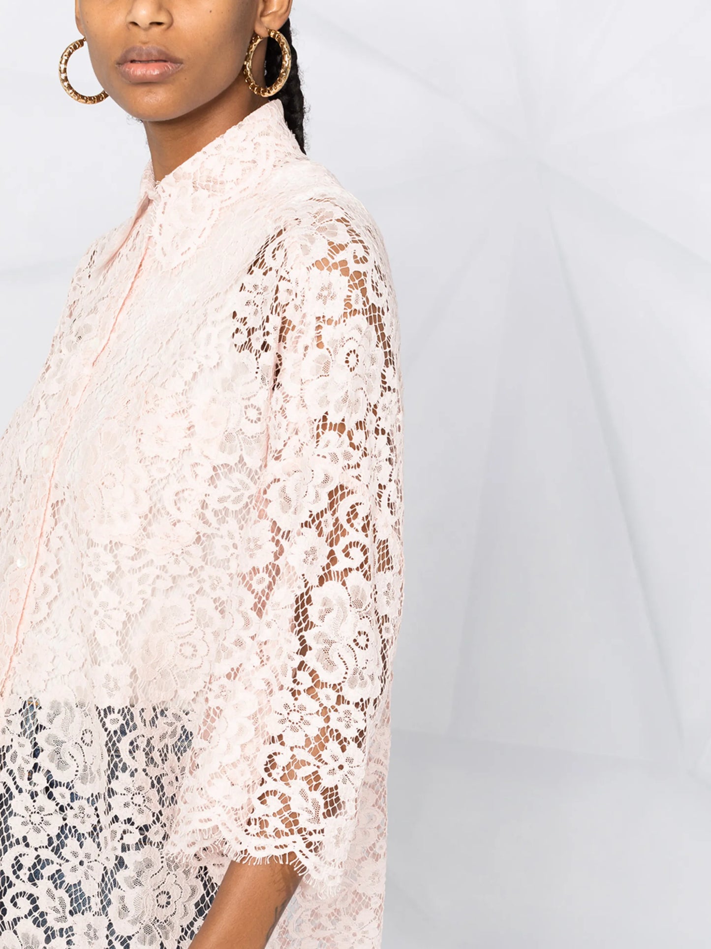 boxy-fit lace blouse