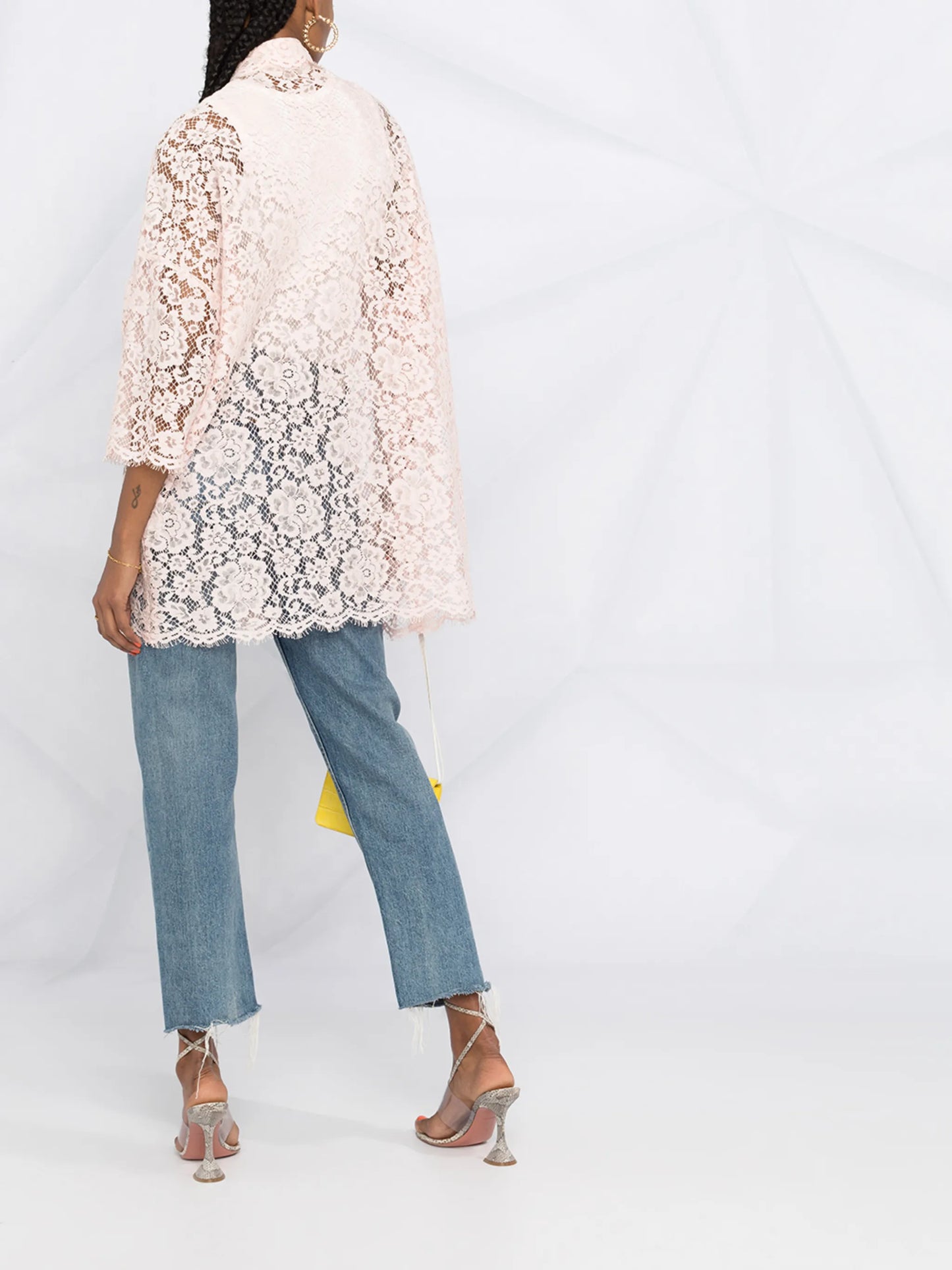 boxy-fit lace blouse