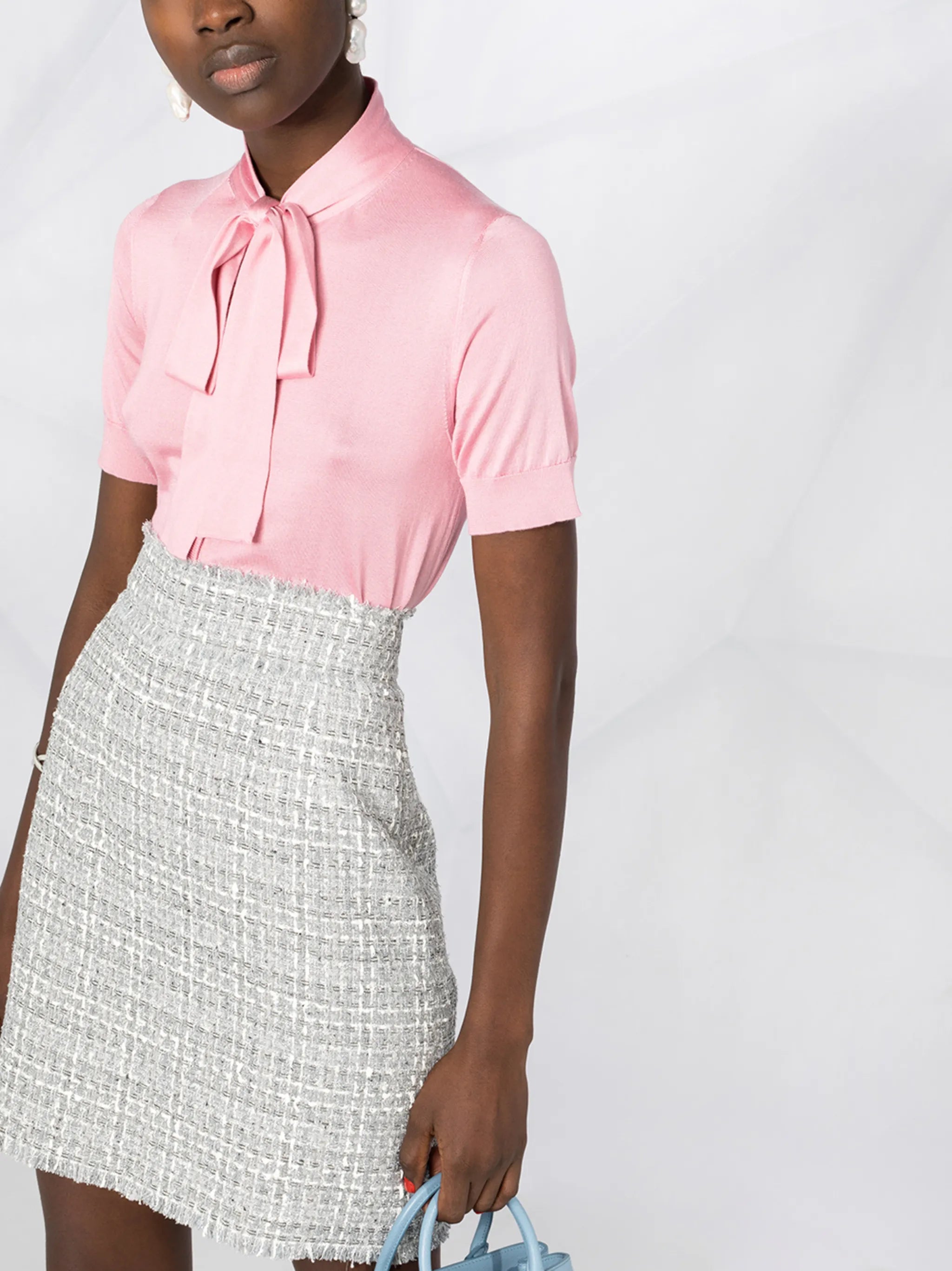 pussybow collar blouse