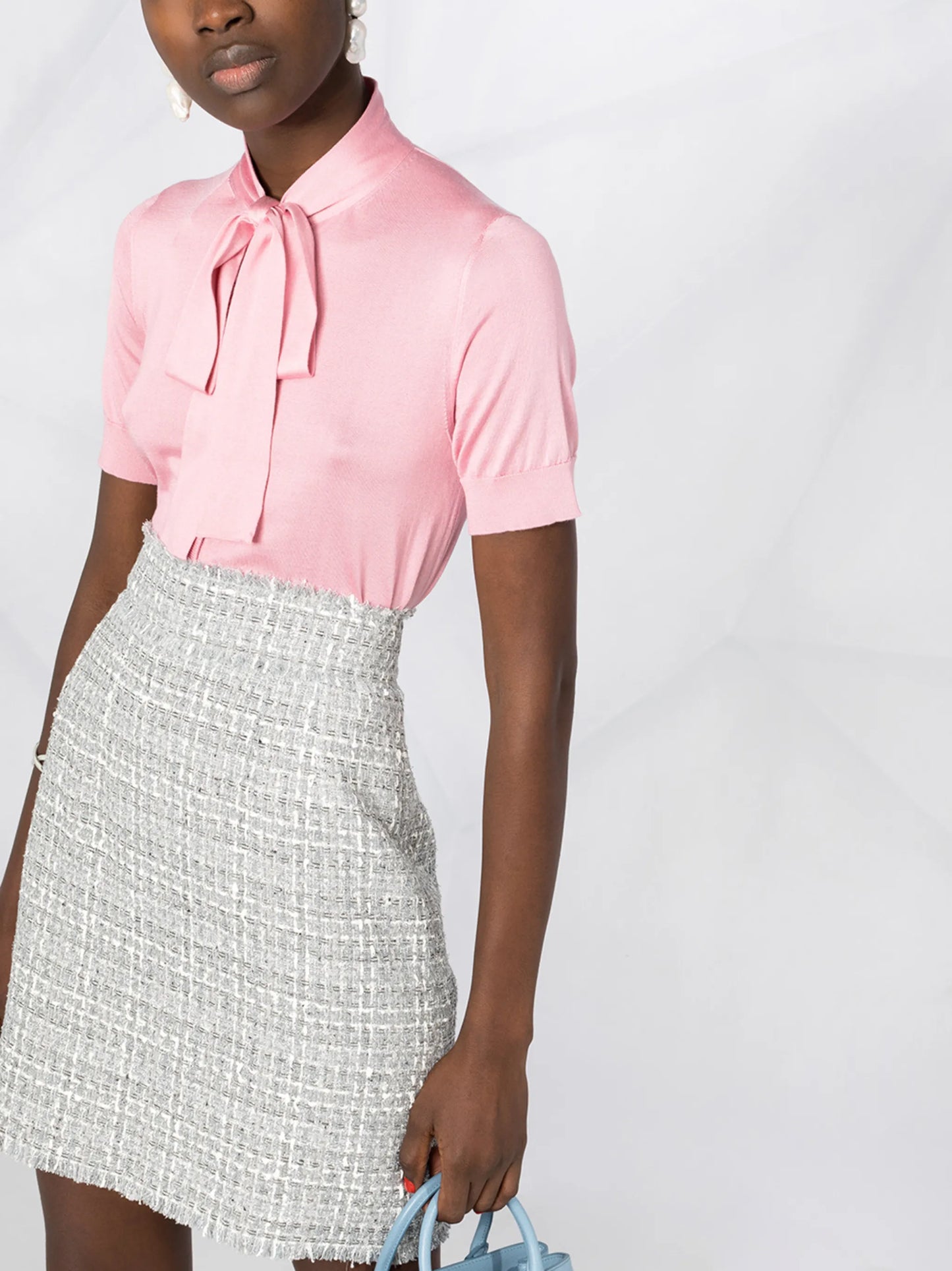 pussybow collar blouse