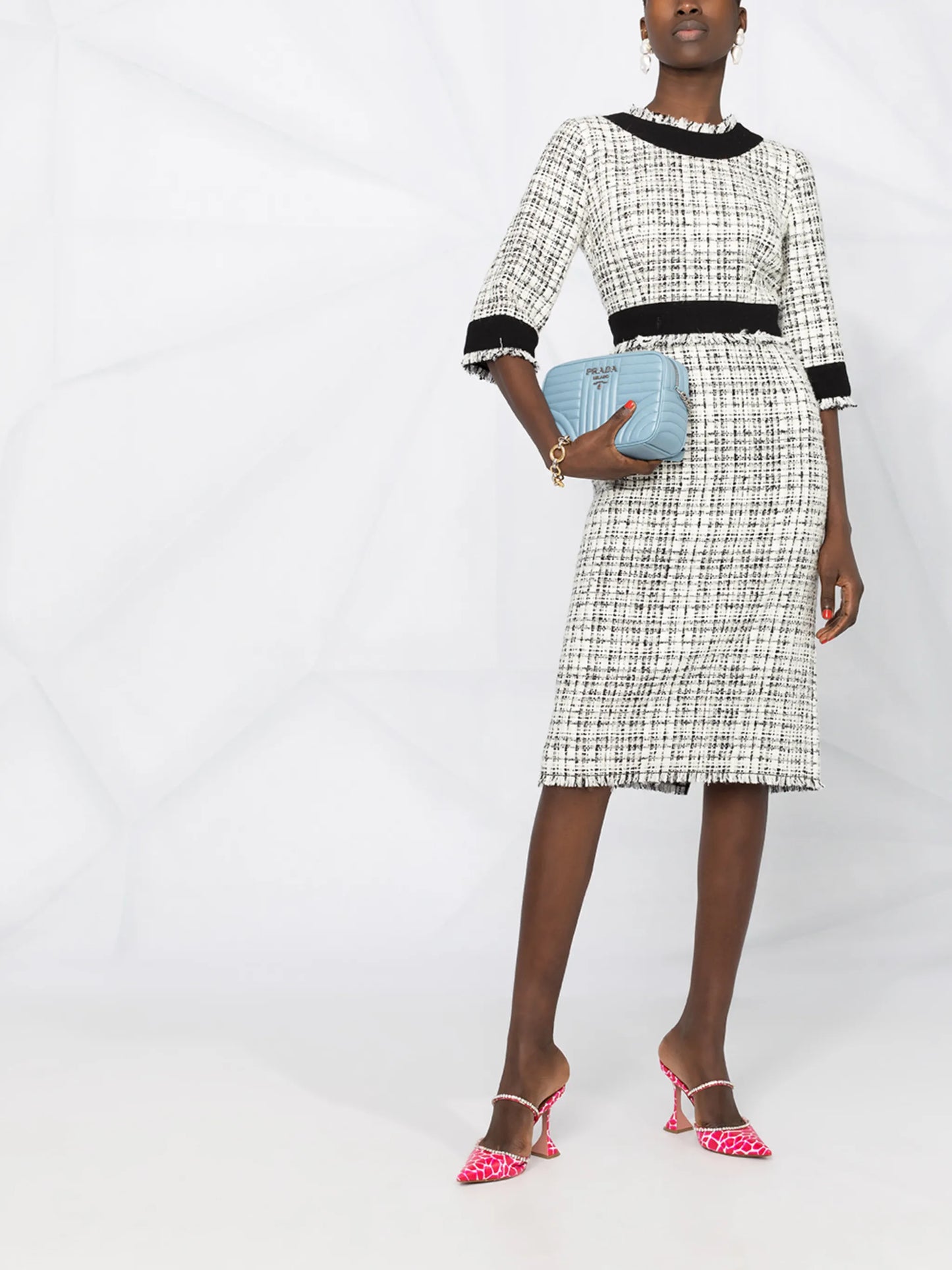 tweed midi dress